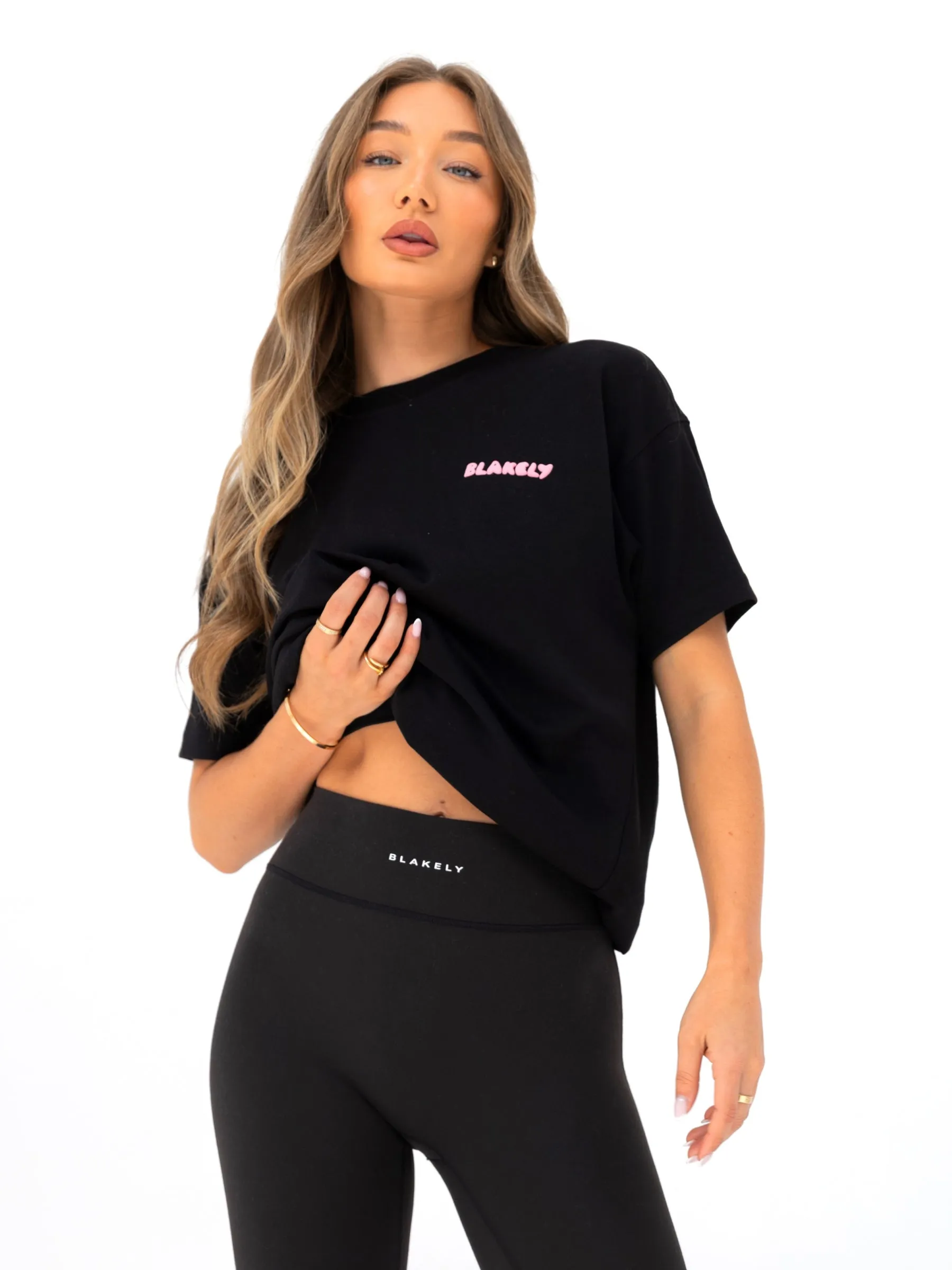 Cloud Print Oversized T-Shirt - Black ethical