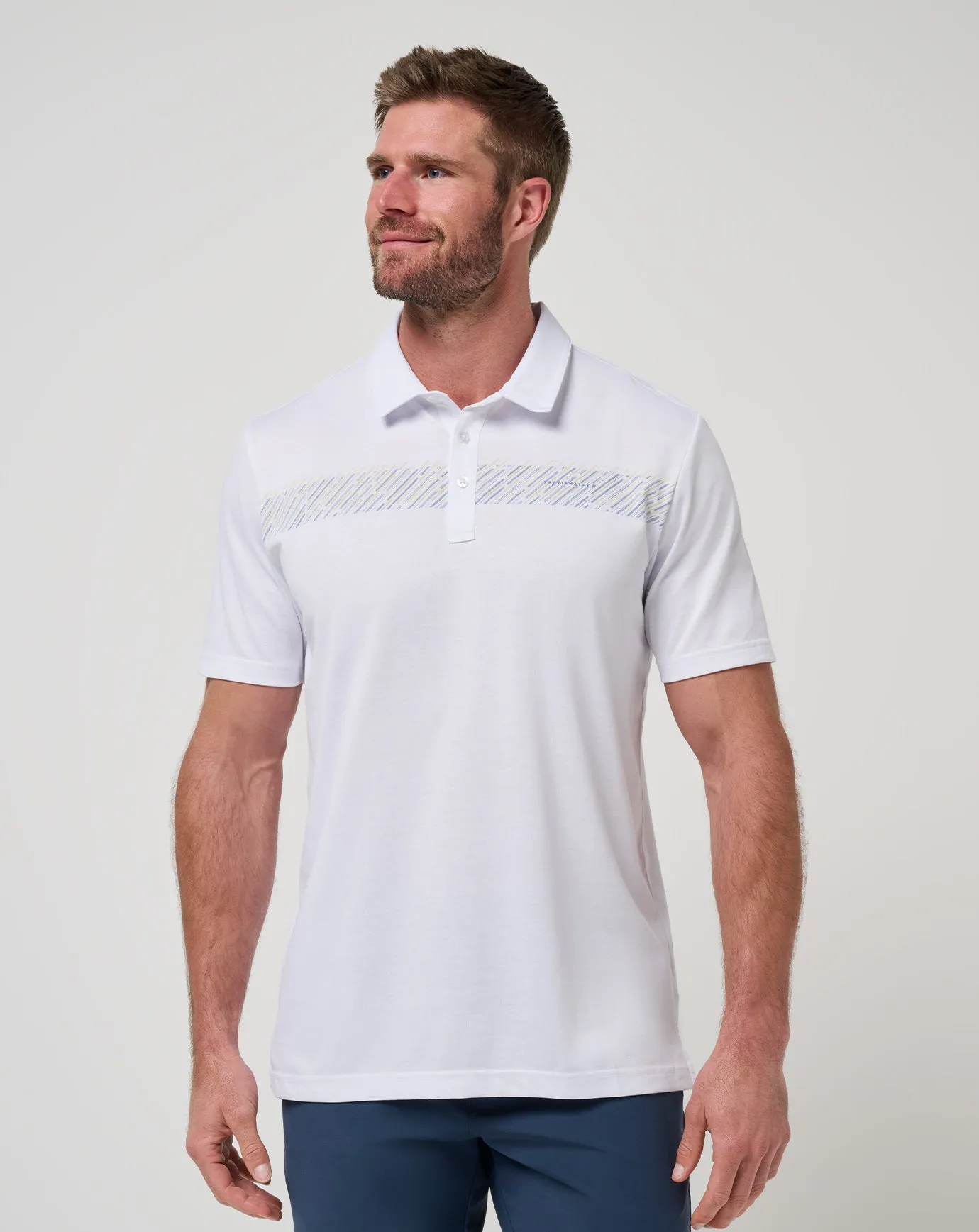 Yarn Dyed Collar NonRestrictive Cut Landline Polo