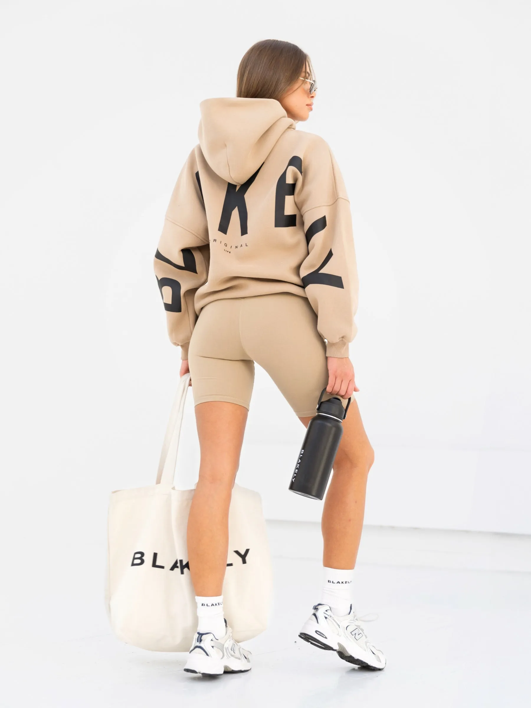Monkey like Bonded Seam Construction Isabel Oversized Hoodie - Tan