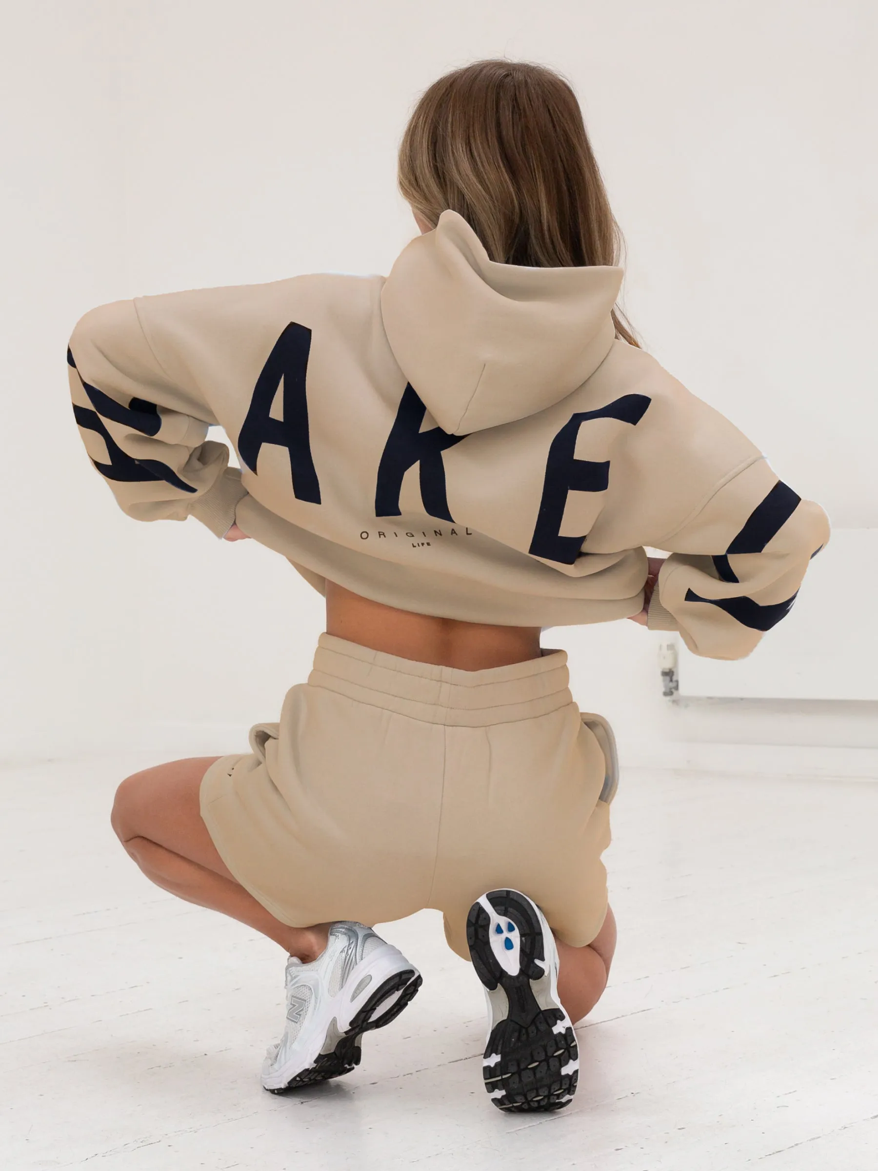 Isabel Oversized Hoodie - Tan Heavyweight Option Staycation Essential