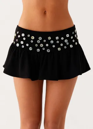 Sunset Glow Vegas Nights Low Rise Skort - Black
