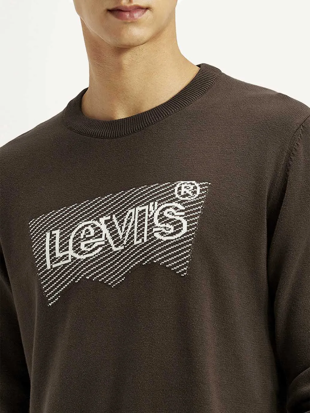 Comfort core Lounging wear Men's Graphic Print Brown Round Neck Sweatshirt