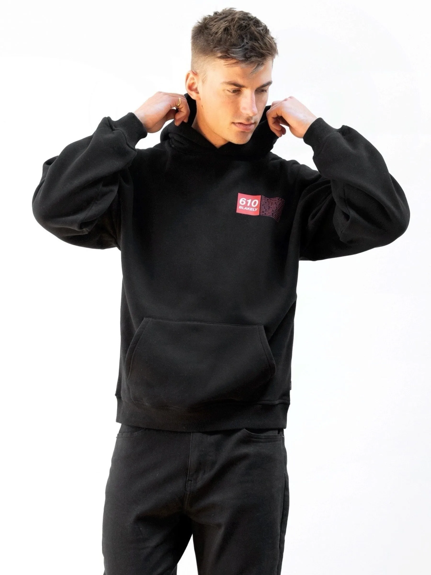 Tribeca 610 Relaxed Hoodie - Black Brushed Fleece Interior Trend-Driven