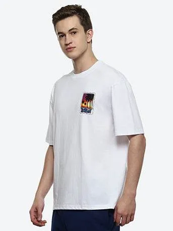 Feather Glow Vacay Oversized T-Shirt