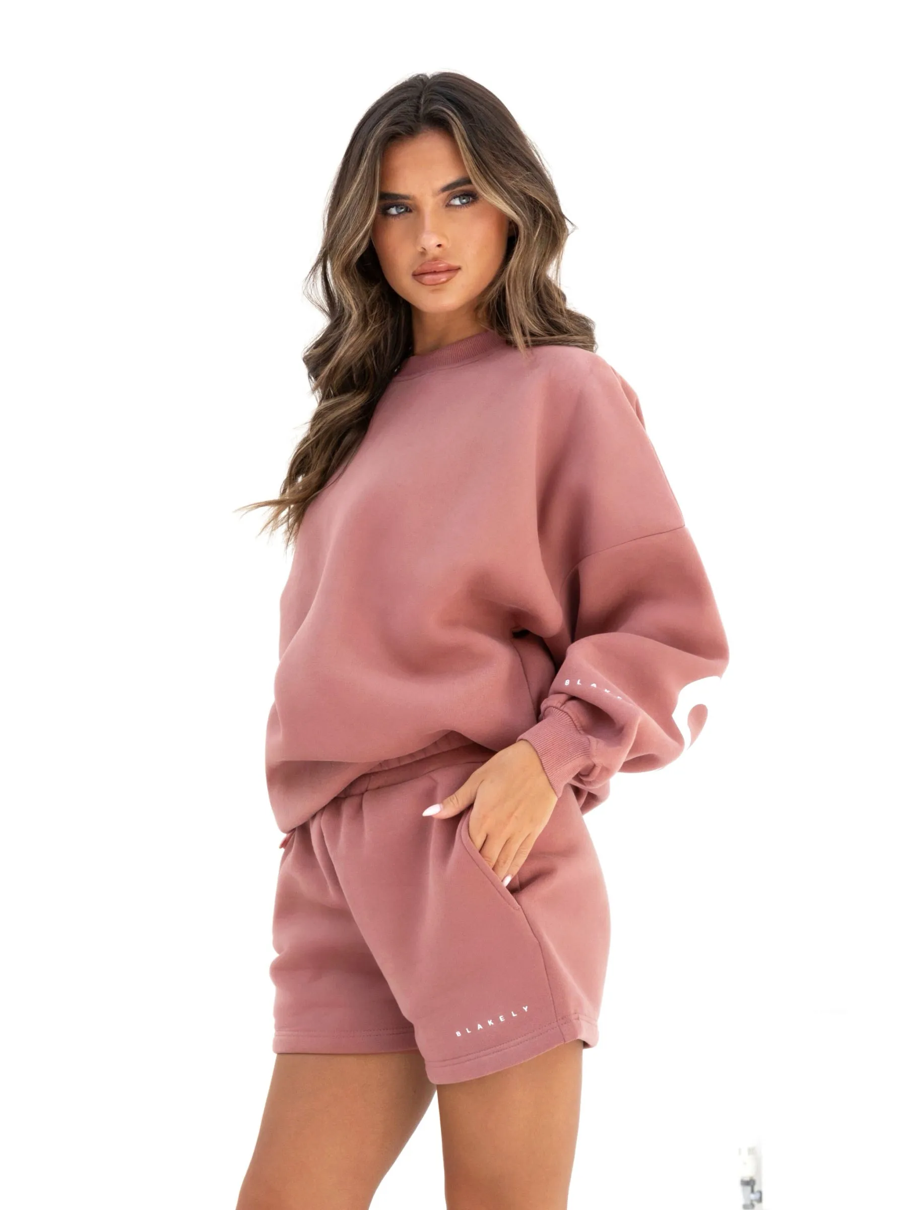 Compression Support Layer Isabel Jogger Shorts - Blush Brown