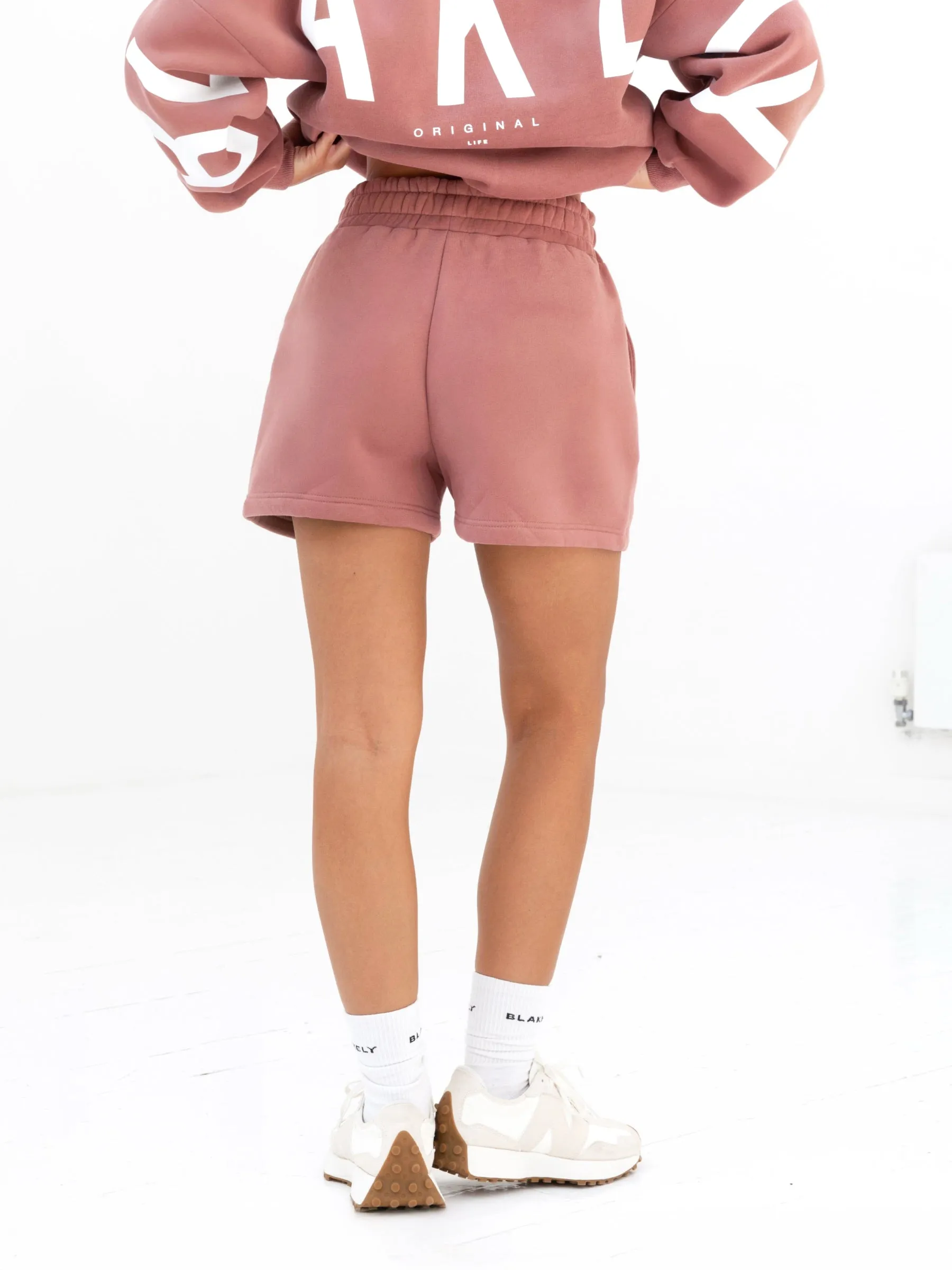 Isabel Jogger Shorts - Blush Brown High-Performance Fit Gusseted Crotch