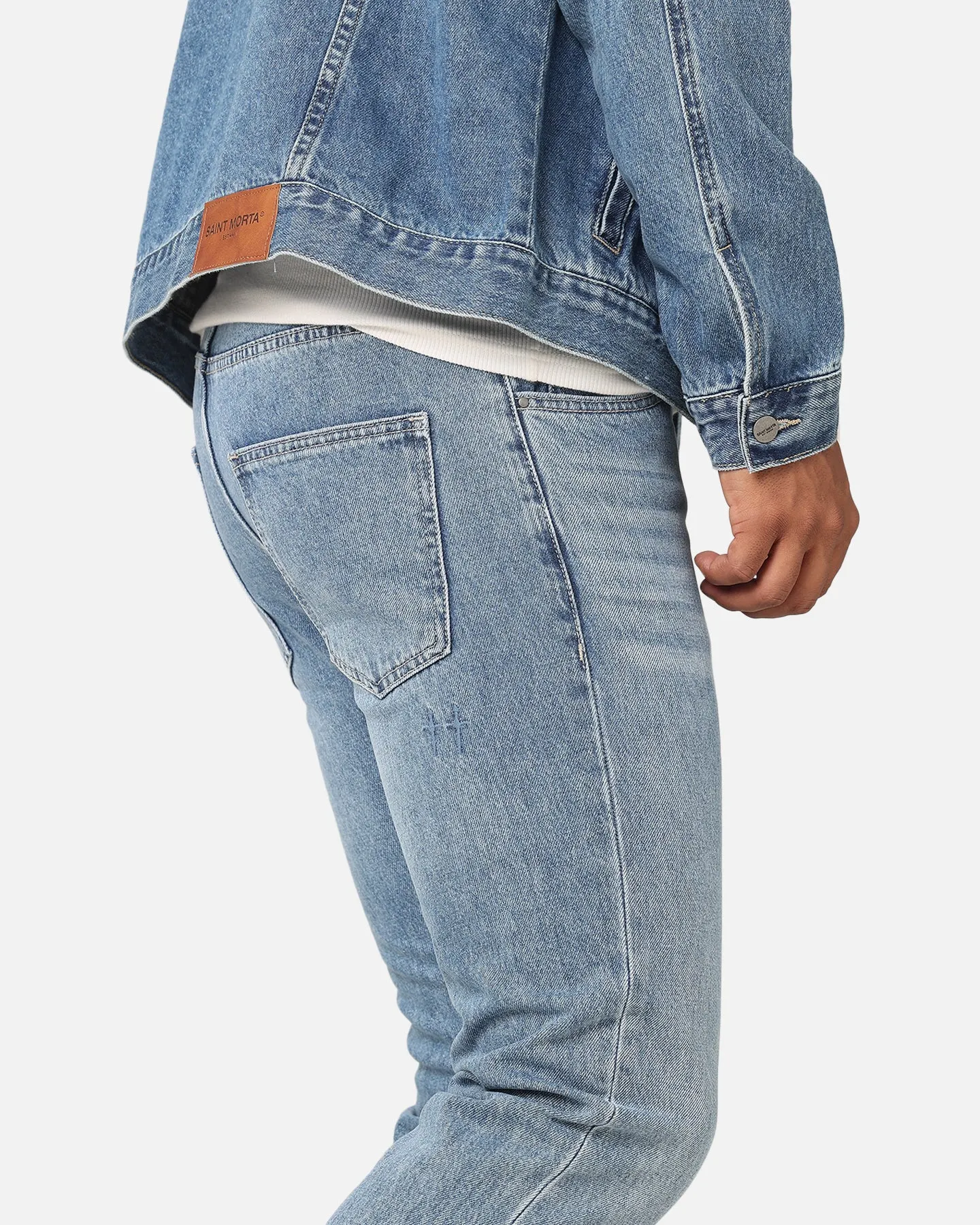 Faded Wash Saint Morta Fimi Jeans Blue Denim