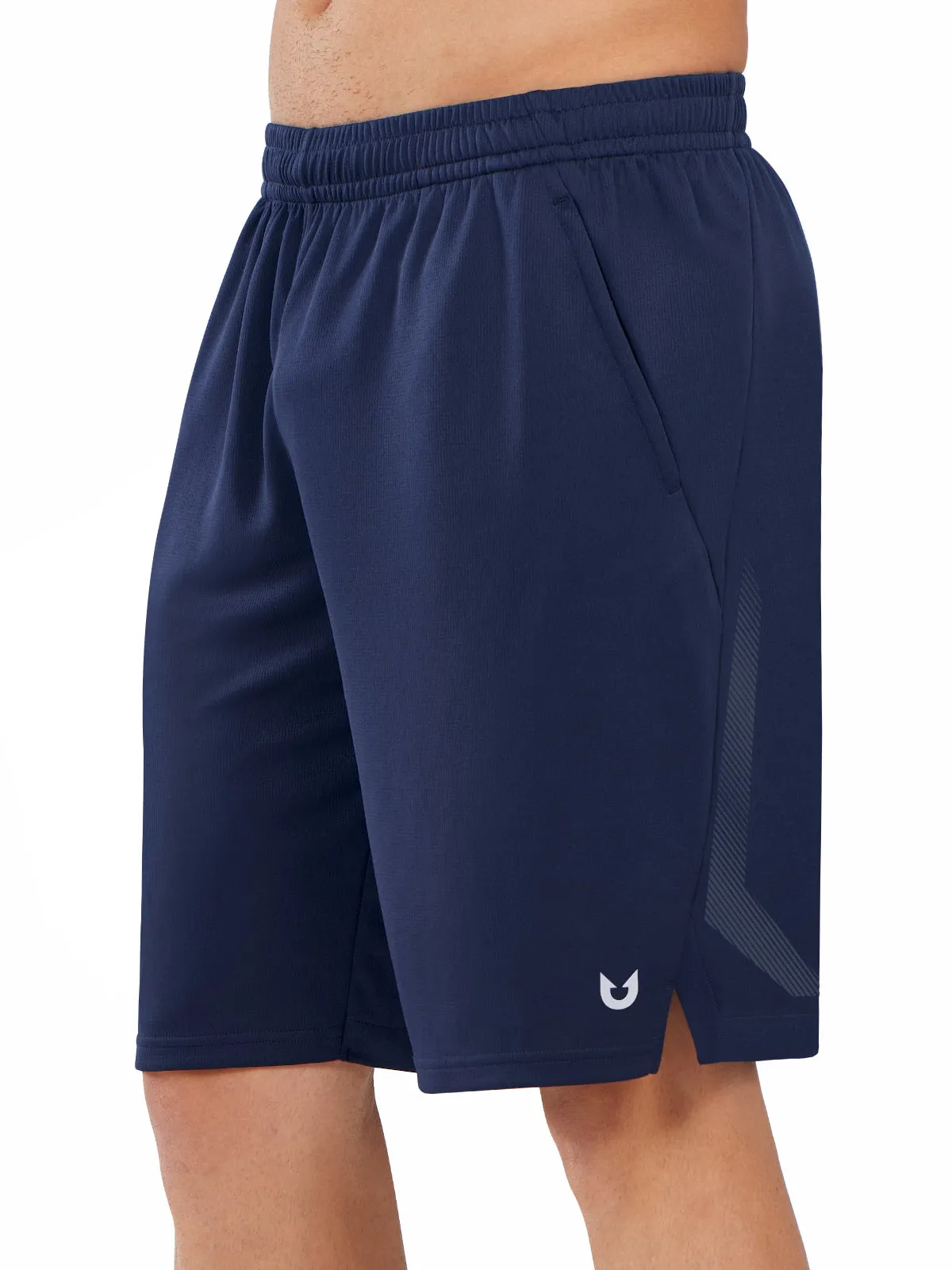 One-of-a-kind Concert wear Men's Tennis 10" Long Mesh Shorts with Pockets for Basketball Workout