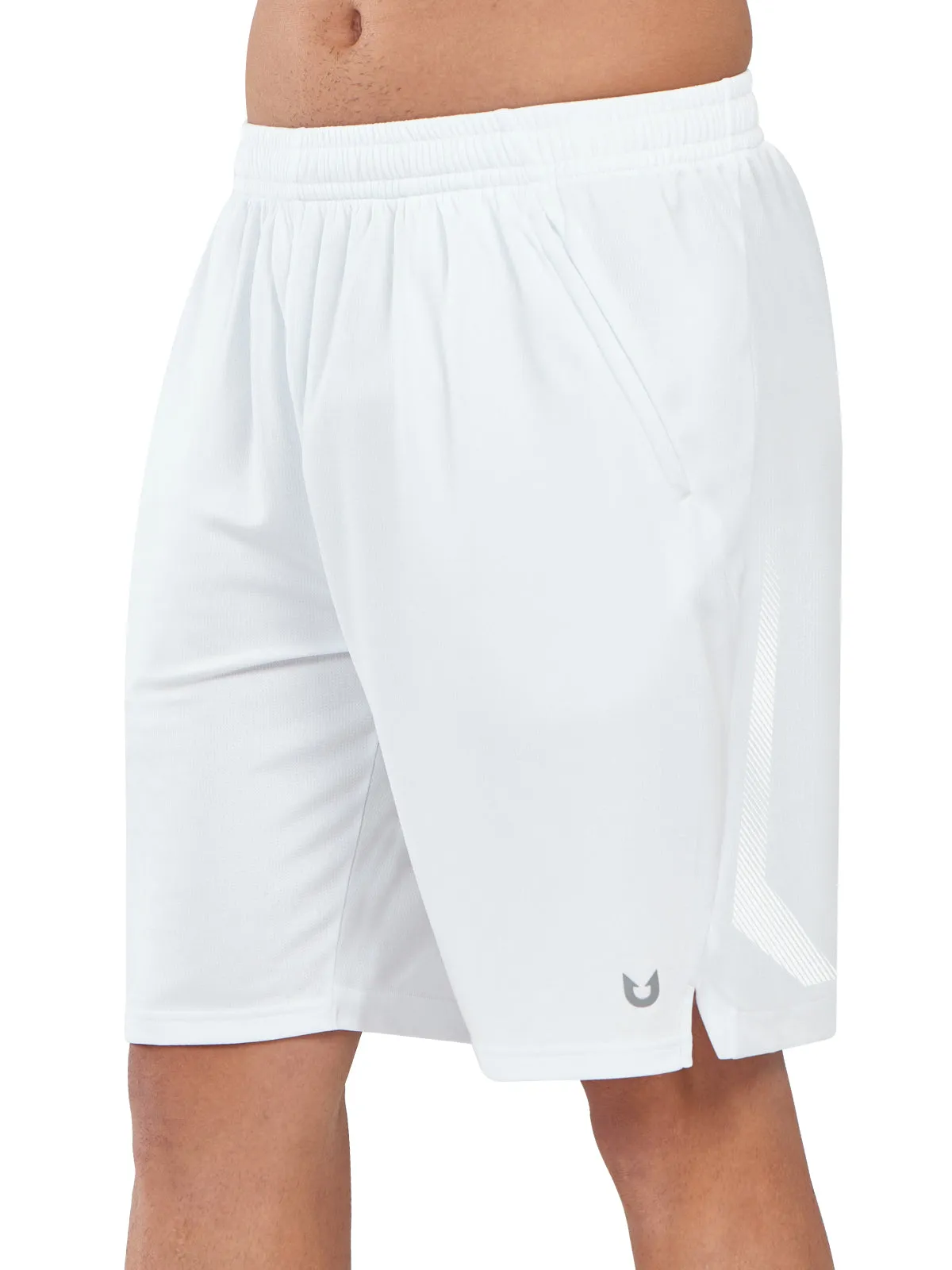 Men's Tennis 10" Long Mesh Shorts with Pockets for Basketball Workout cycling attire