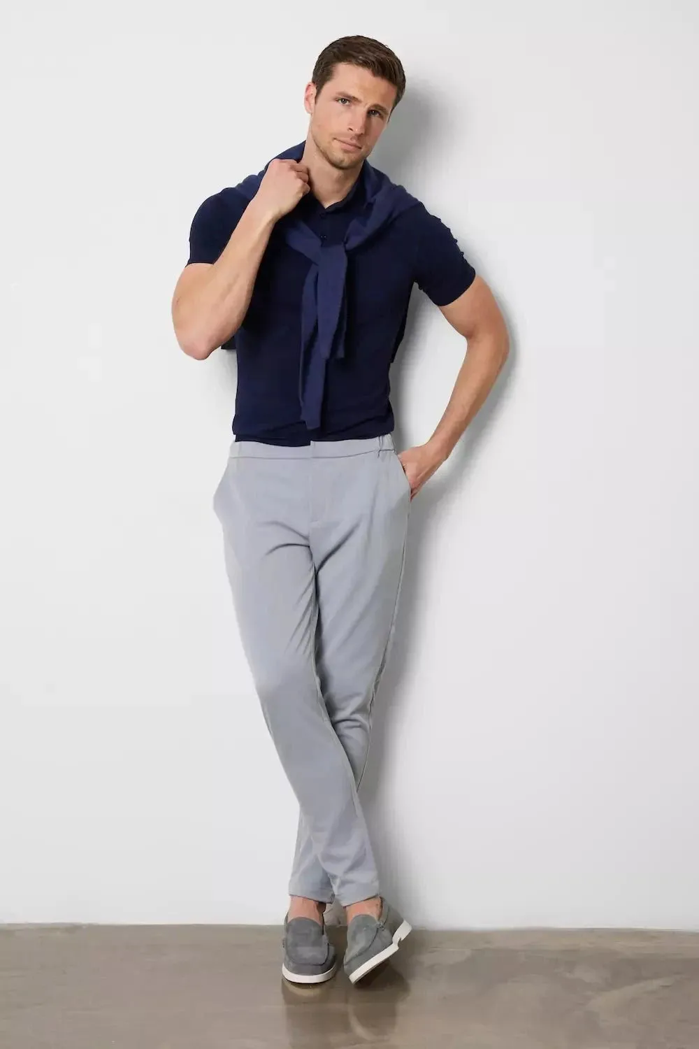 Office To Dinner Athletic Fit Polo Shirt in Navy