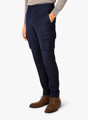 Isla Flannel Cargo Navy Trousers All-Purpose Comfort Stylish Comfort