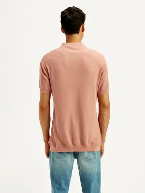 Men's Redloop Textured Slim Fit Polo T-Shirt Versatile Style Sporty Look
