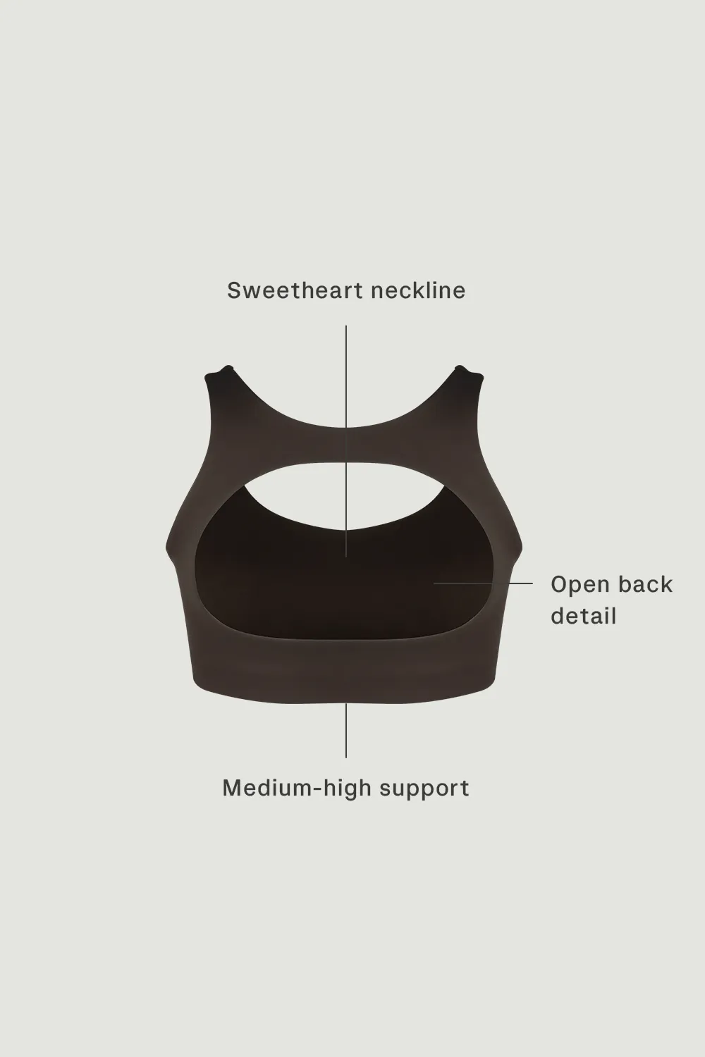 Circle Back Bra 2.0 in Espresso Mesh Fabric stretchy design