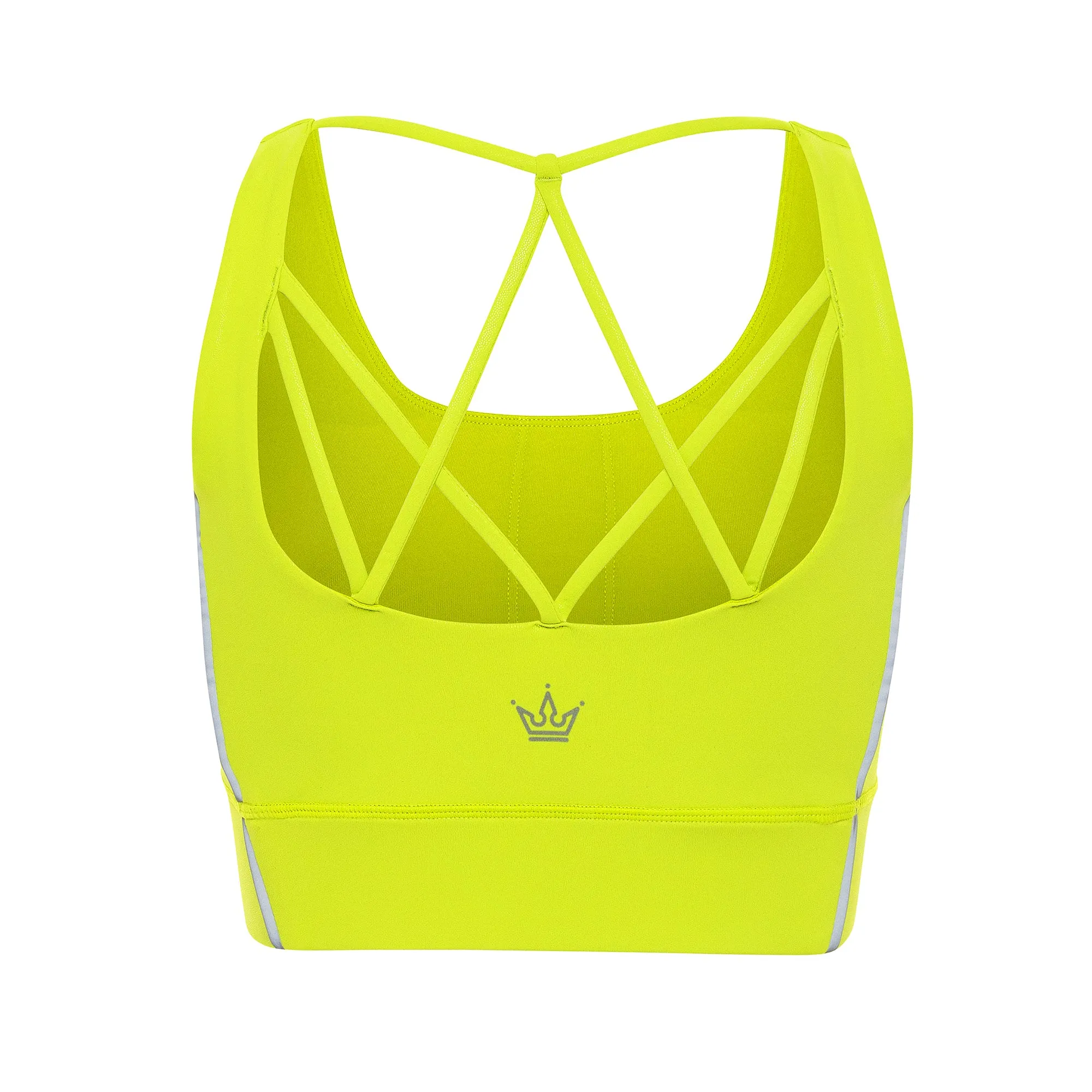 Electric Lime Sports Bra Seamless Closure Modern fitness gear