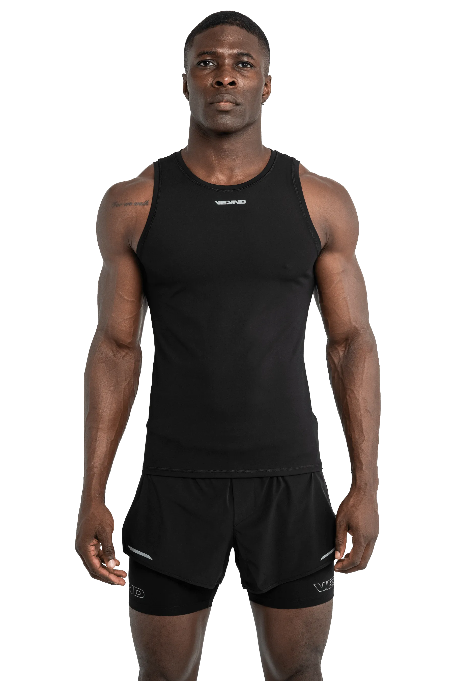 Fashion Statement Elegant-Vibe MUSCLE TANK - Black Tie-Dye Effect