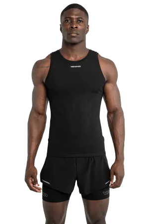 Fashion Statement Elegant-Vibe MUSCLE TANK - Black Tie-Dye Effect
