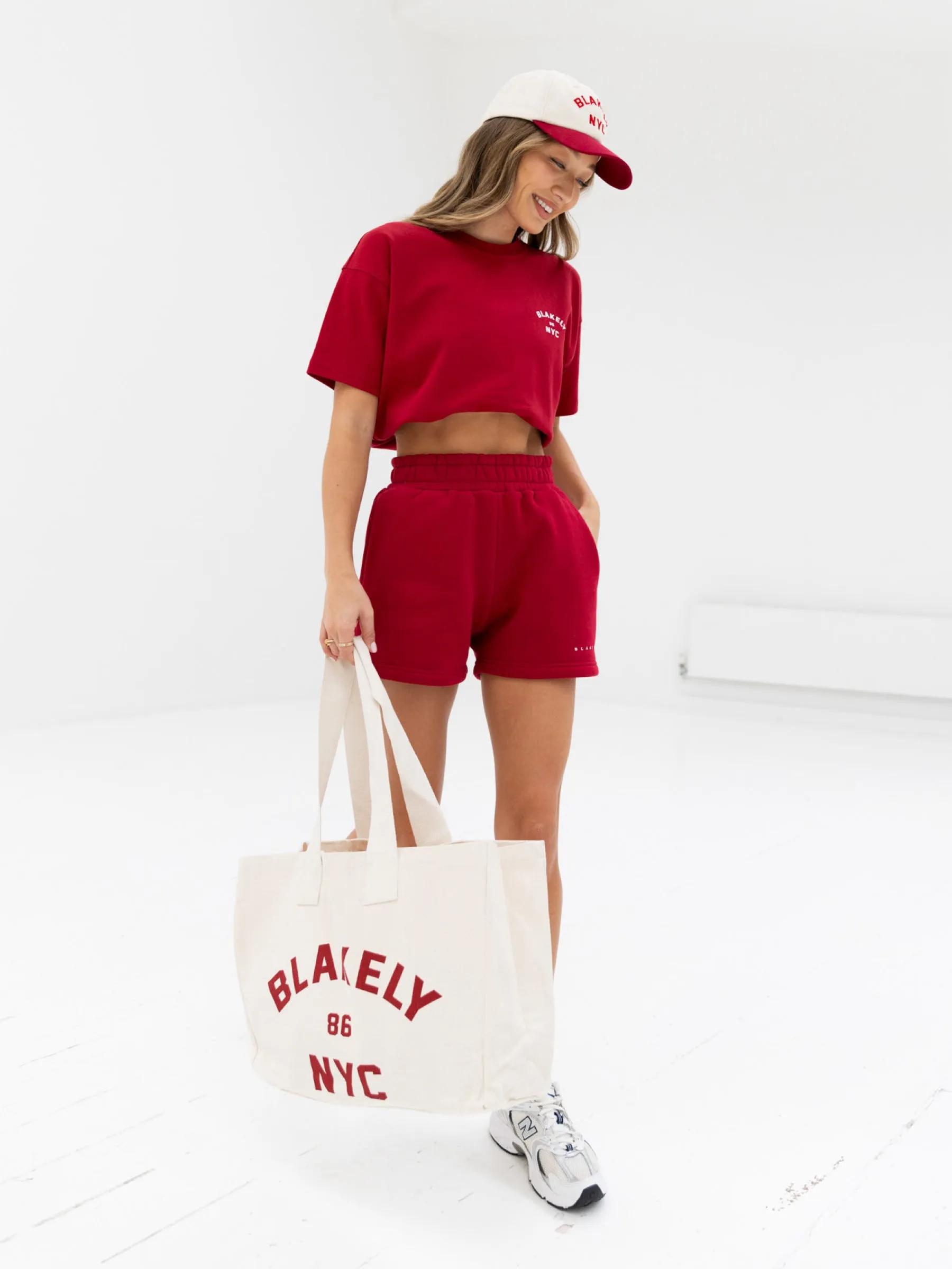 Breezy Comfort Isabel Jogger Shorts - Cherry Red