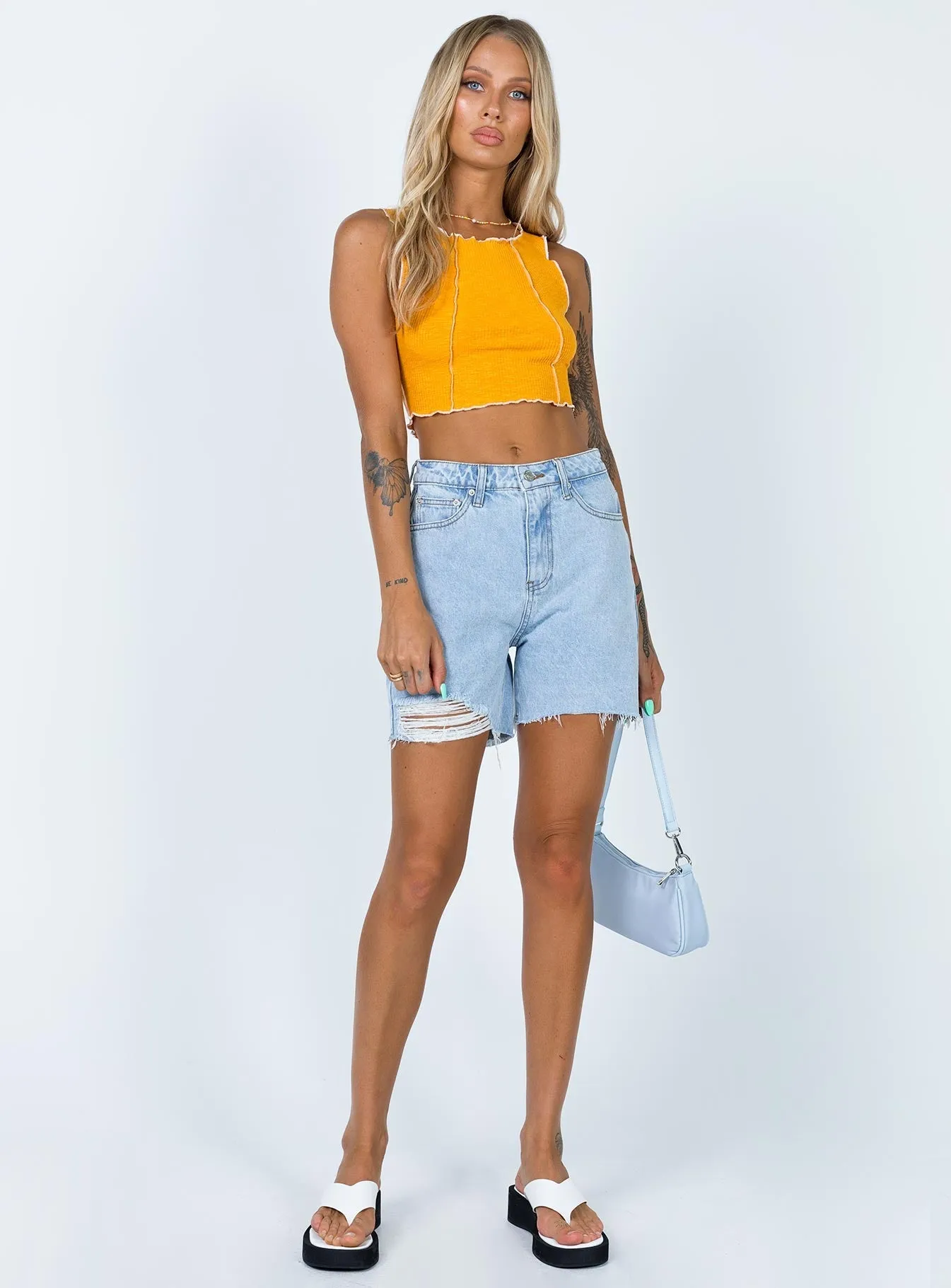 Maggie Denim Shorts Seamless Design