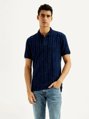 Men's Striped Slim Fit Polo T-shirt Golf Apparel