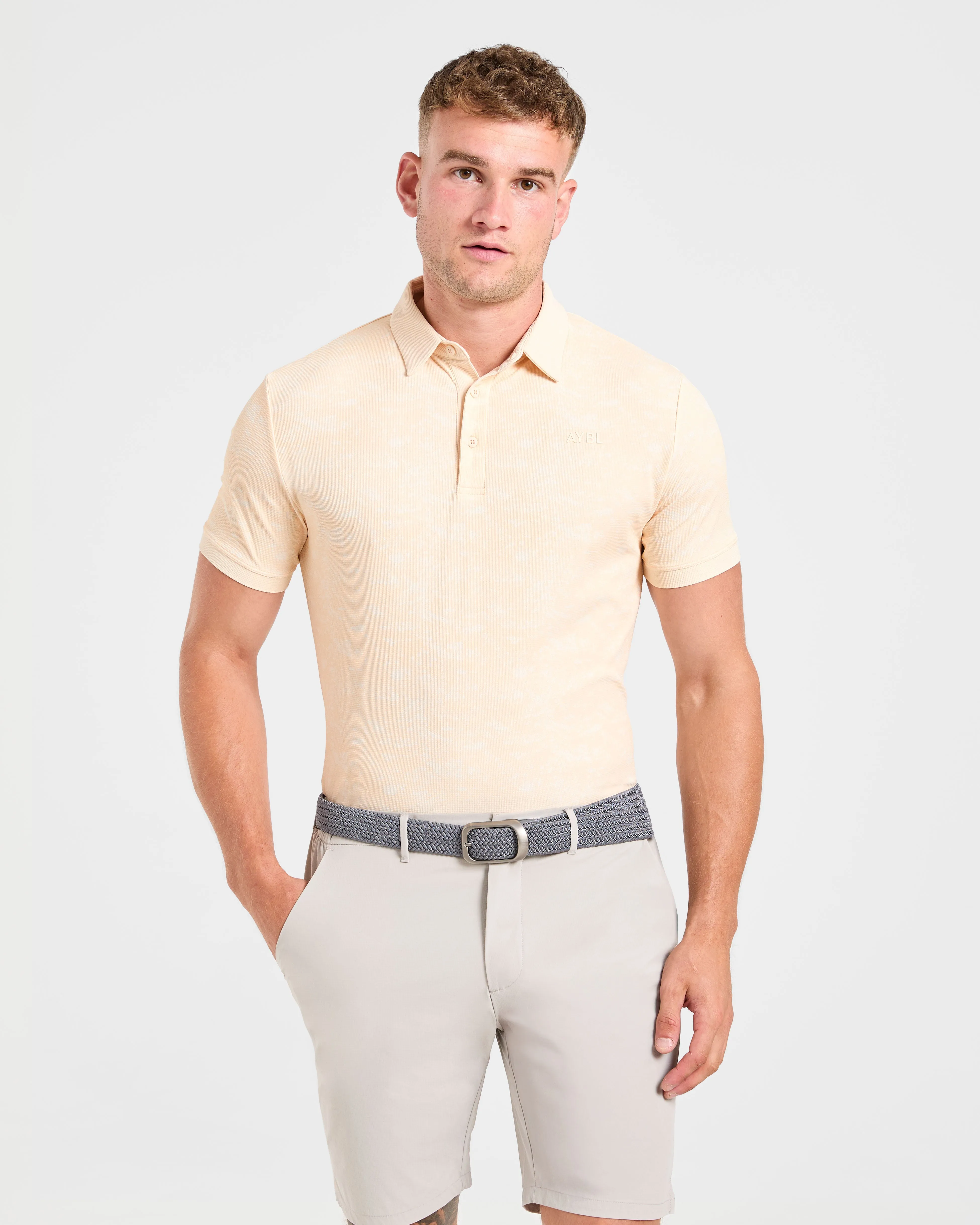 Precision Texture Polo - Peach Fashionable Fit Corporate Event