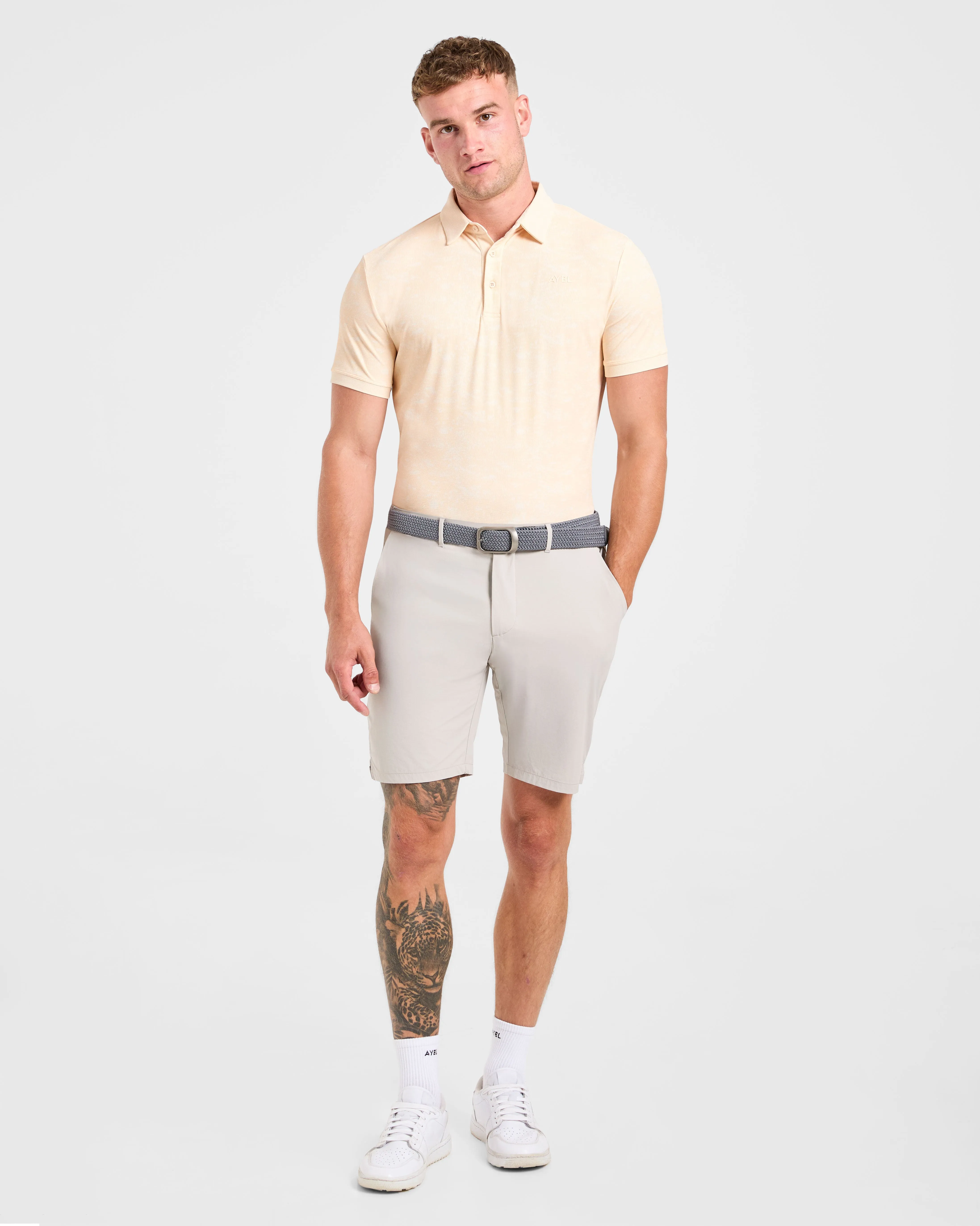 Sporty Elegance Precision Texture Polo - Peach
