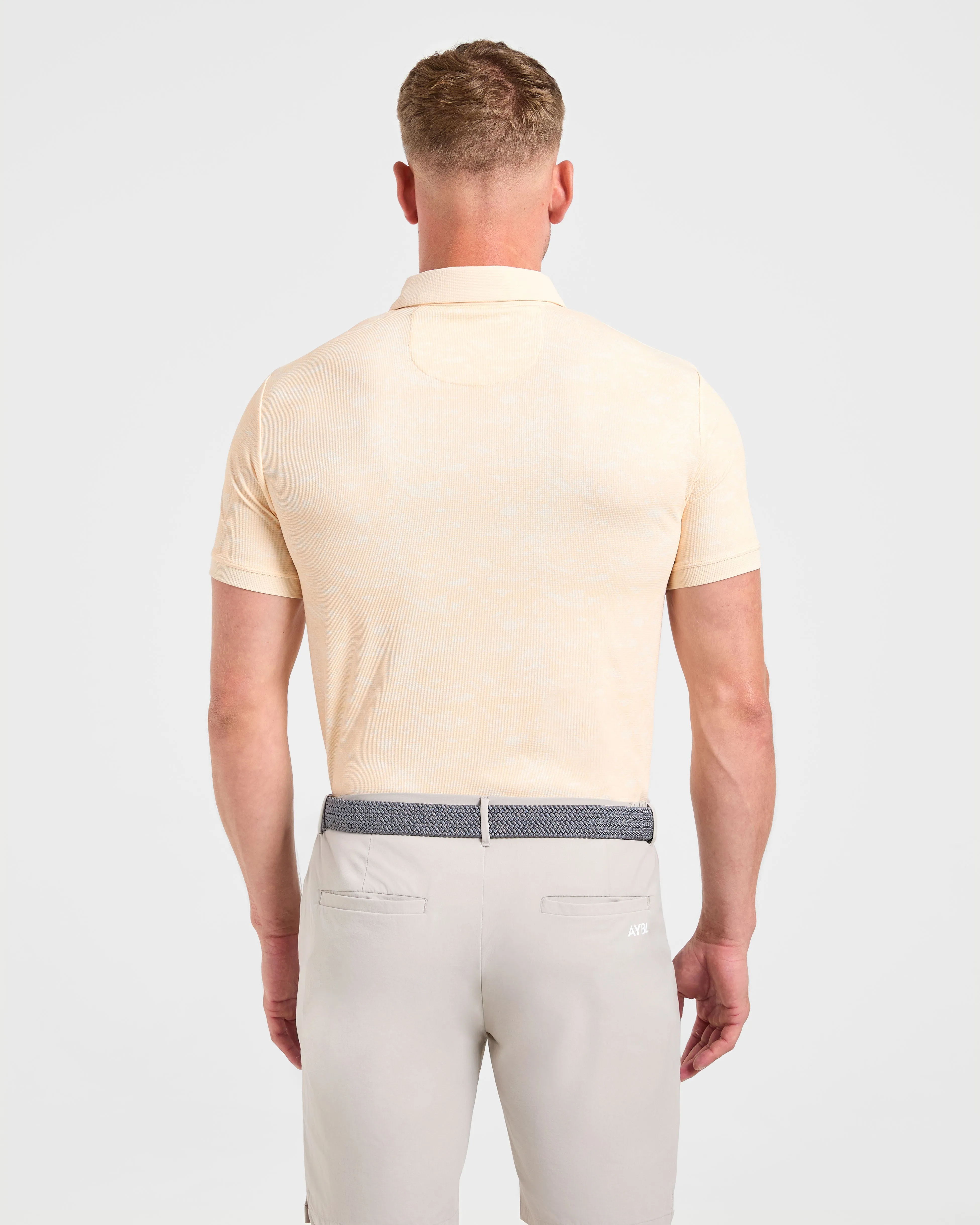 Precision Texture Polo - Peach Spring Summer Stretchable Fabric