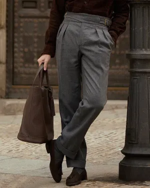 Core Style Stretch Motion Gurkha Pant in Dugdale Dark Grey Wool Flannel
