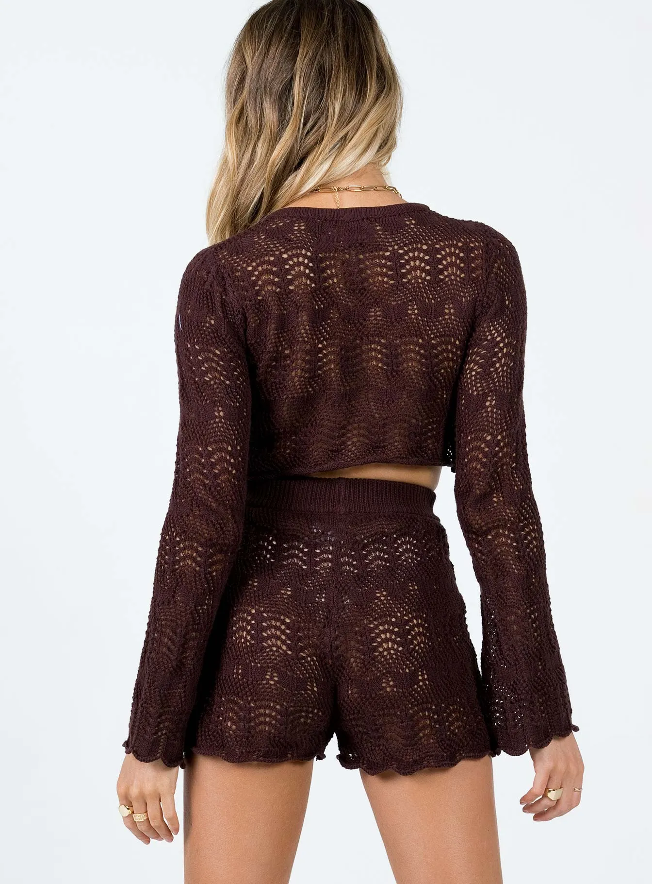 Leah Knit Set Brown wrinkle free Strong Edge