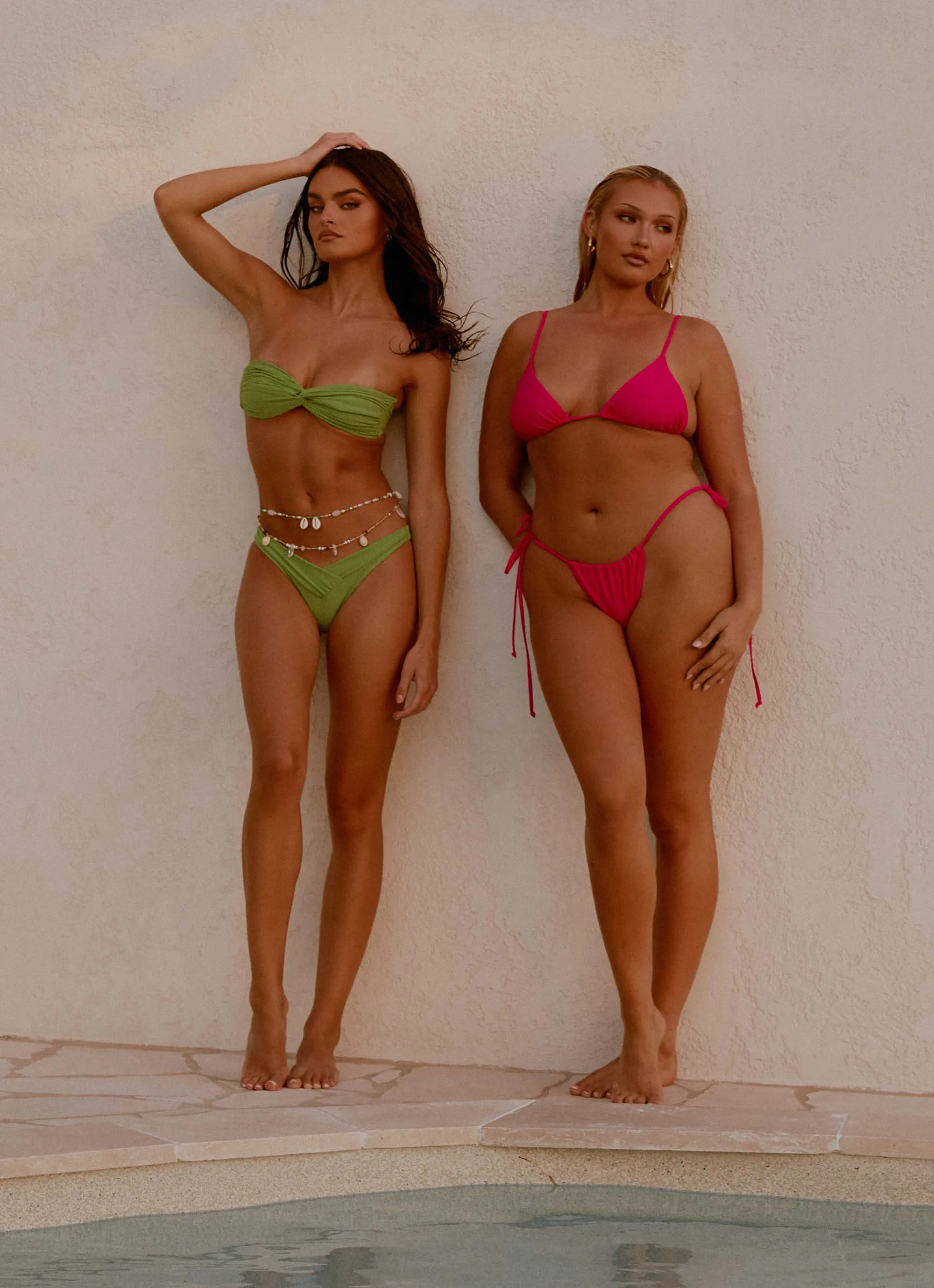 Calista Bikini Bottoms - Pink Multi Panel Construction