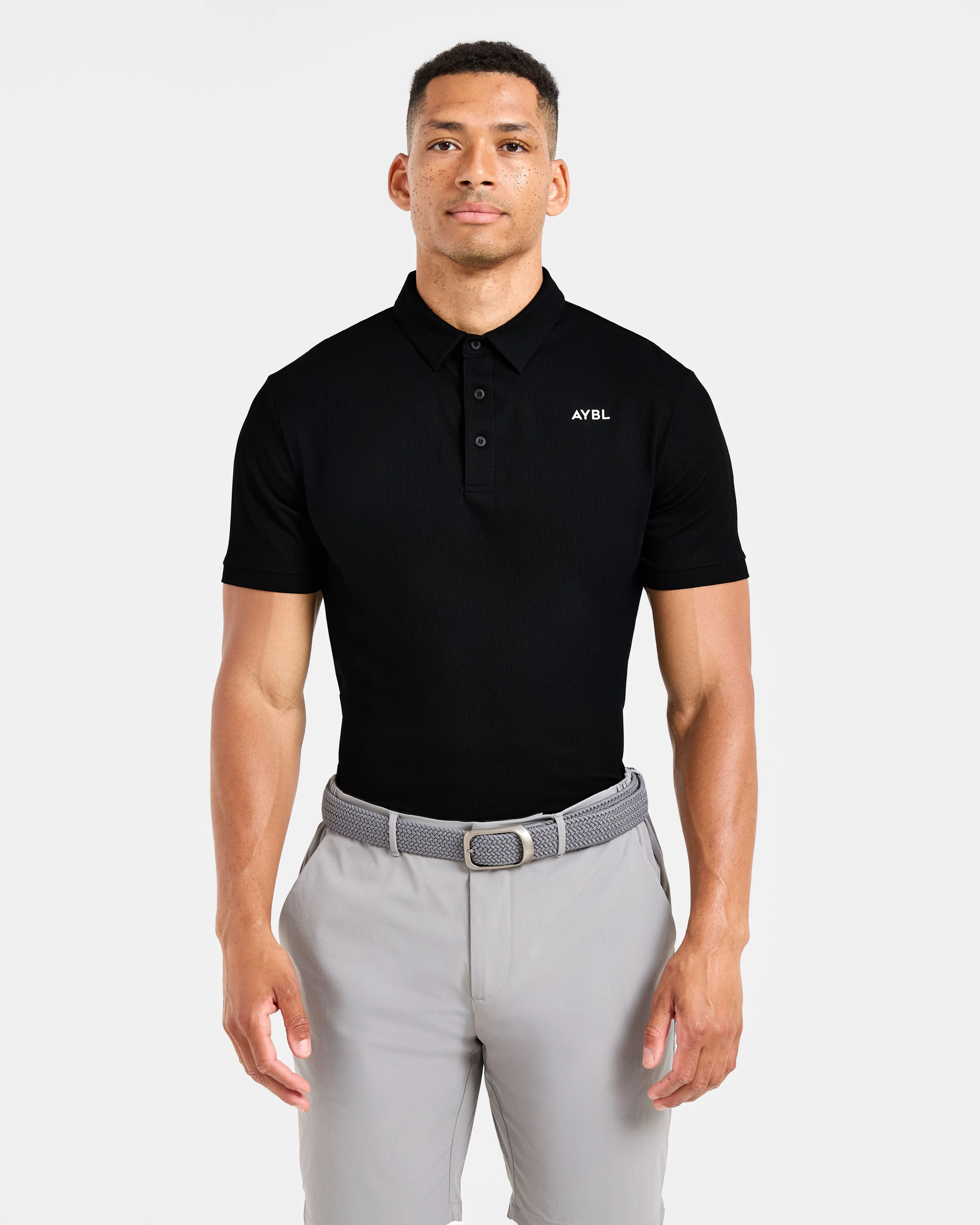 Classic Neckline Precision Polo - Black