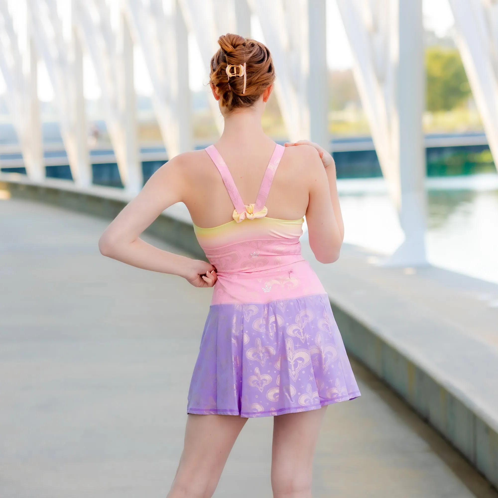 Pure Tone Slit Detail Star Lake Queen Athletic Skort