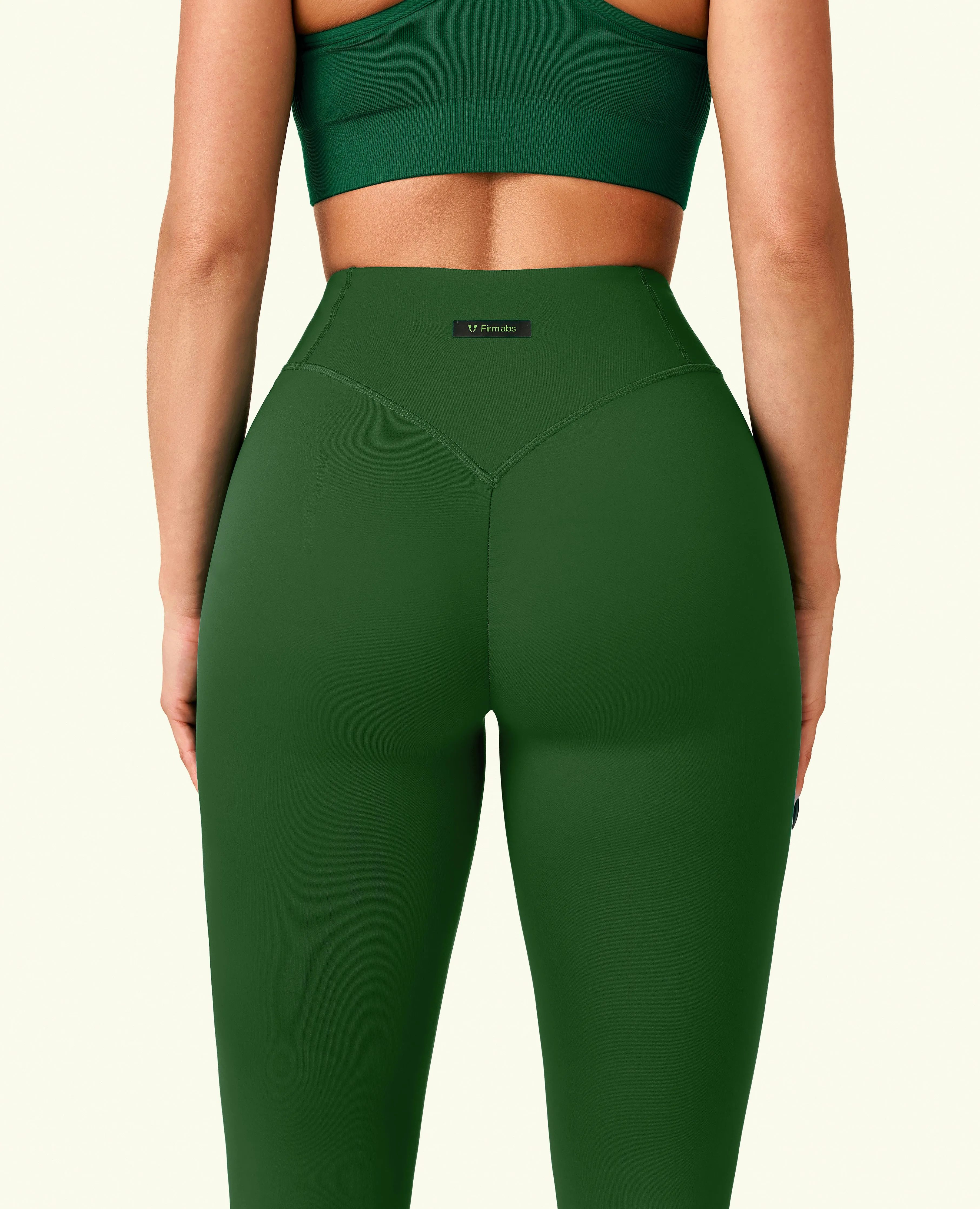 Active High Waist Leggings - Dark Green High Stretchability