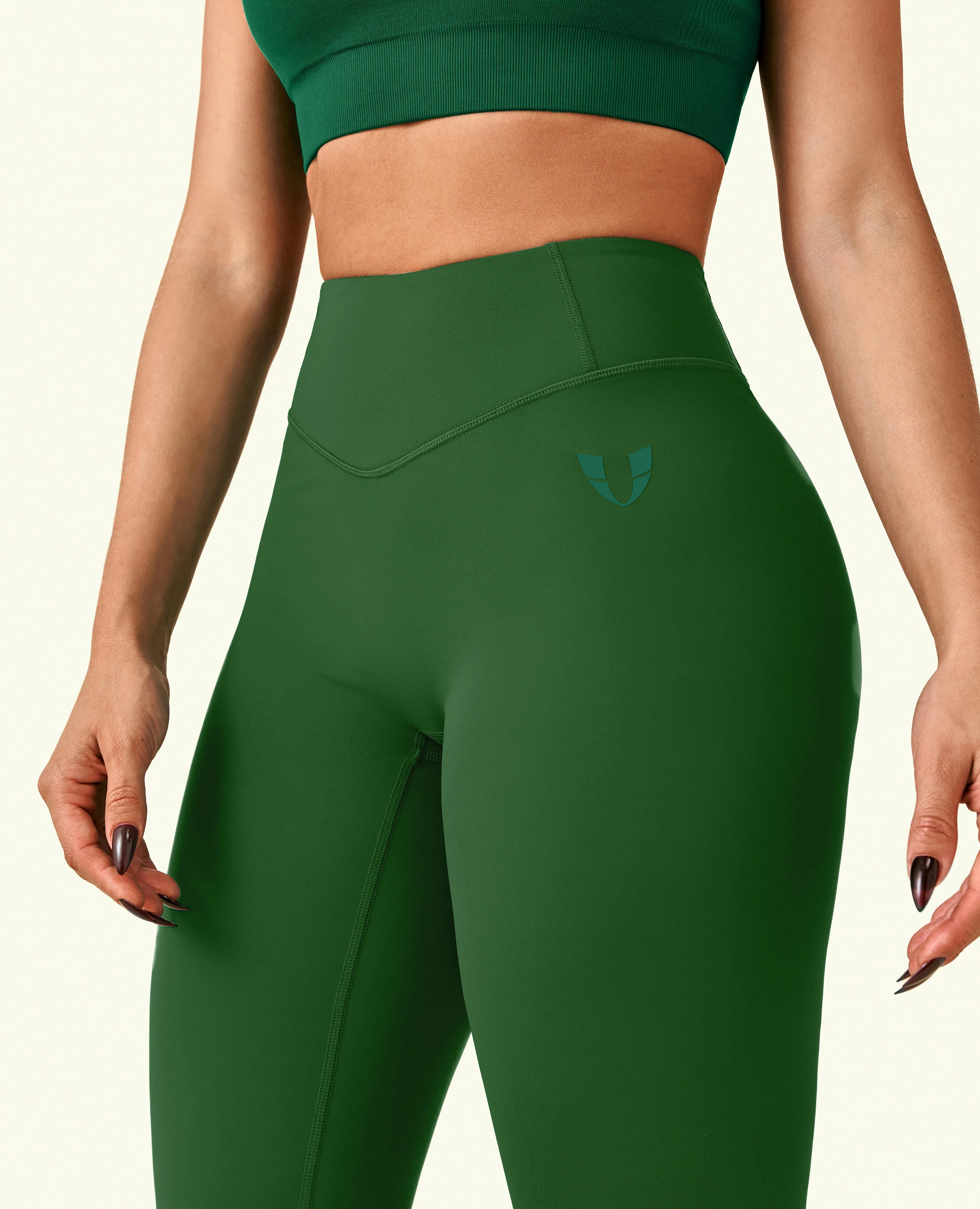 Sleek Active Active High Waist Leggings - Dark Green