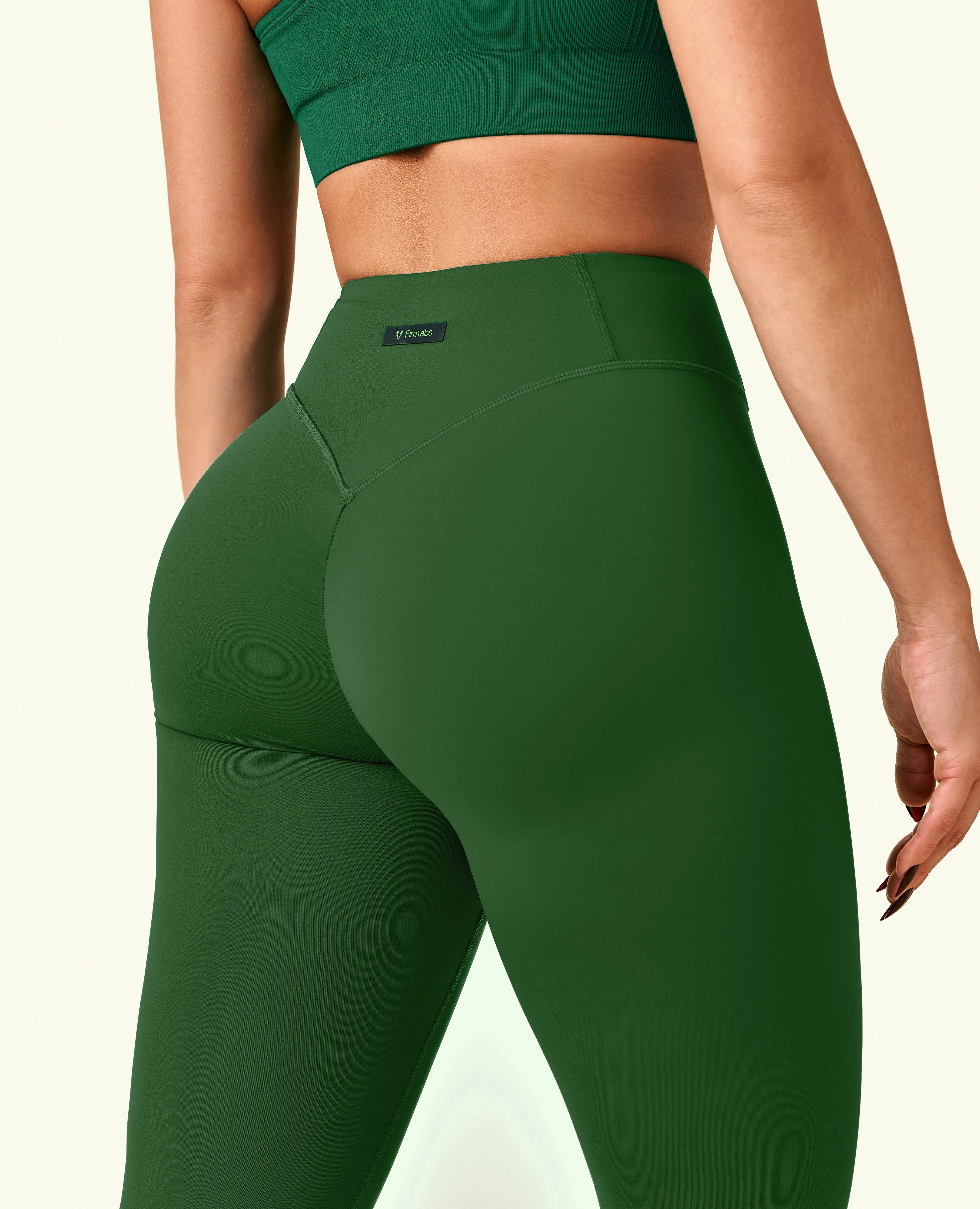 Active High Waist Leggings - Dark Green Morning Jog Ultra Light Body Contour