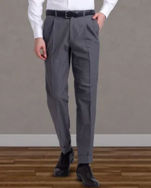 Pleated  Vitale Barberis Canonico Grey Dress Pant AdjustableDrawstring