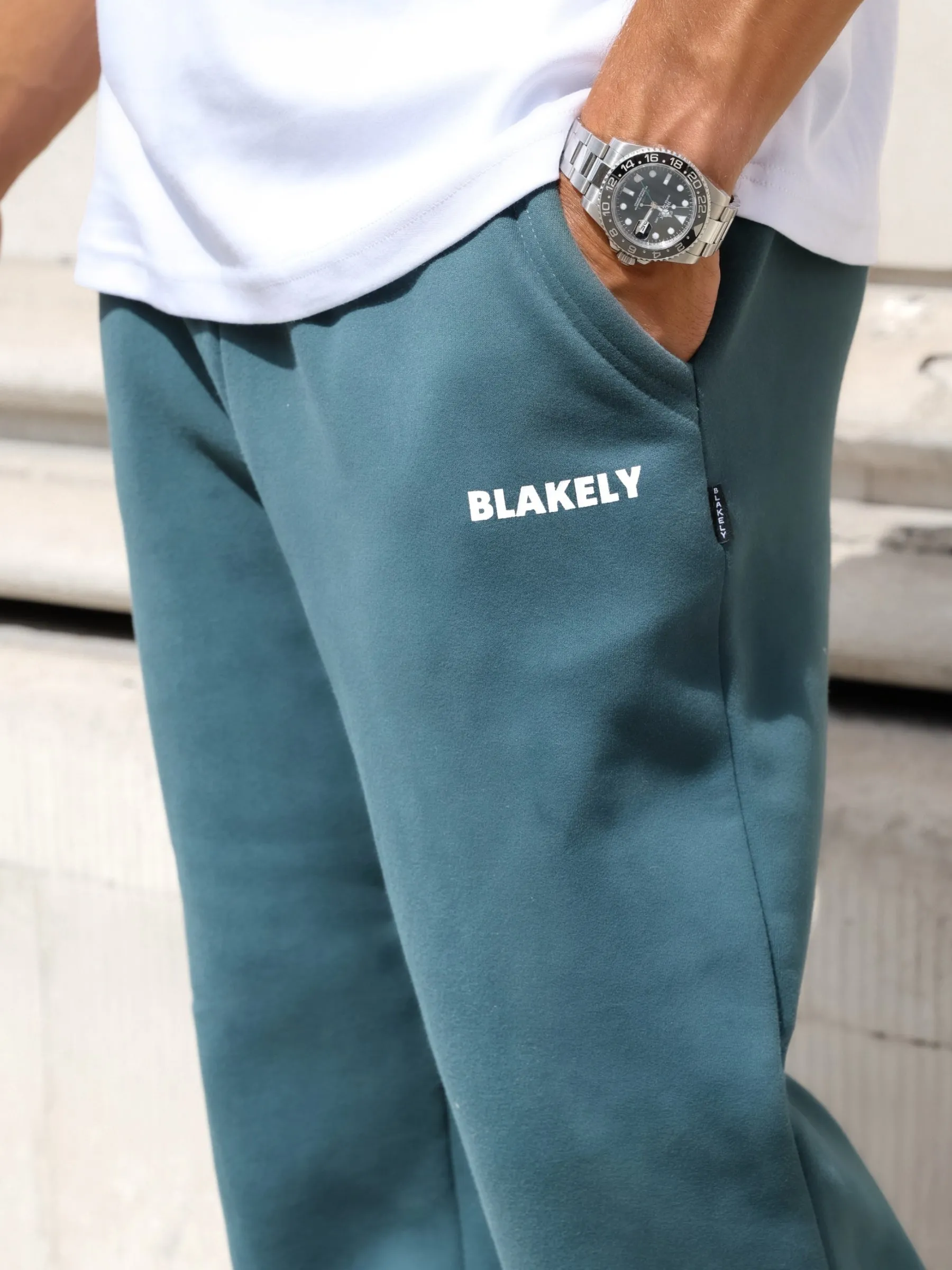 Arlo Wide Leg Sweatpants - Teal Green Bonded Seam Technology Perfect Stretch