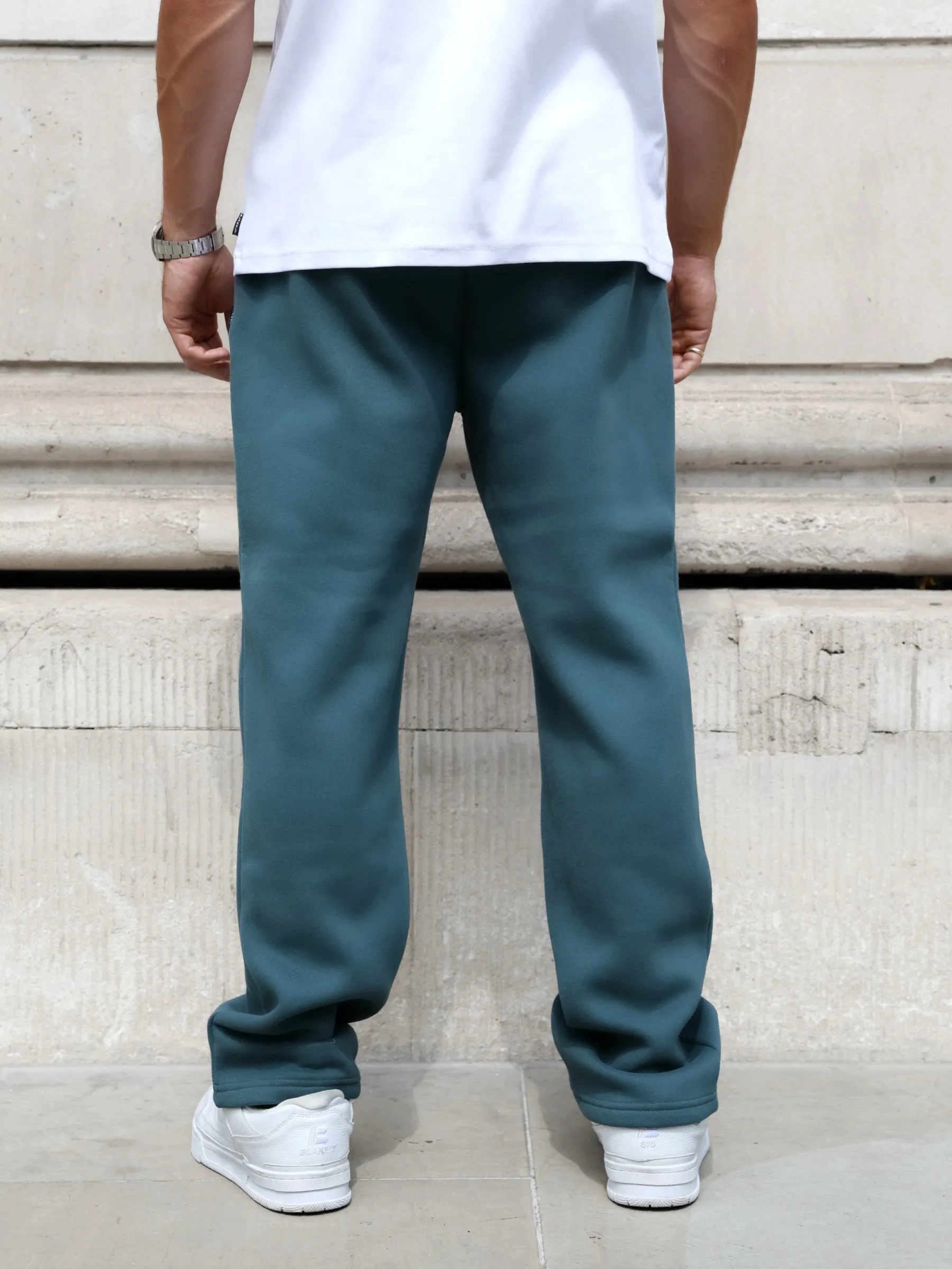 DurableConstruction Casual Must-Have Arlo Wide Leg Sweatpants - Teal Green