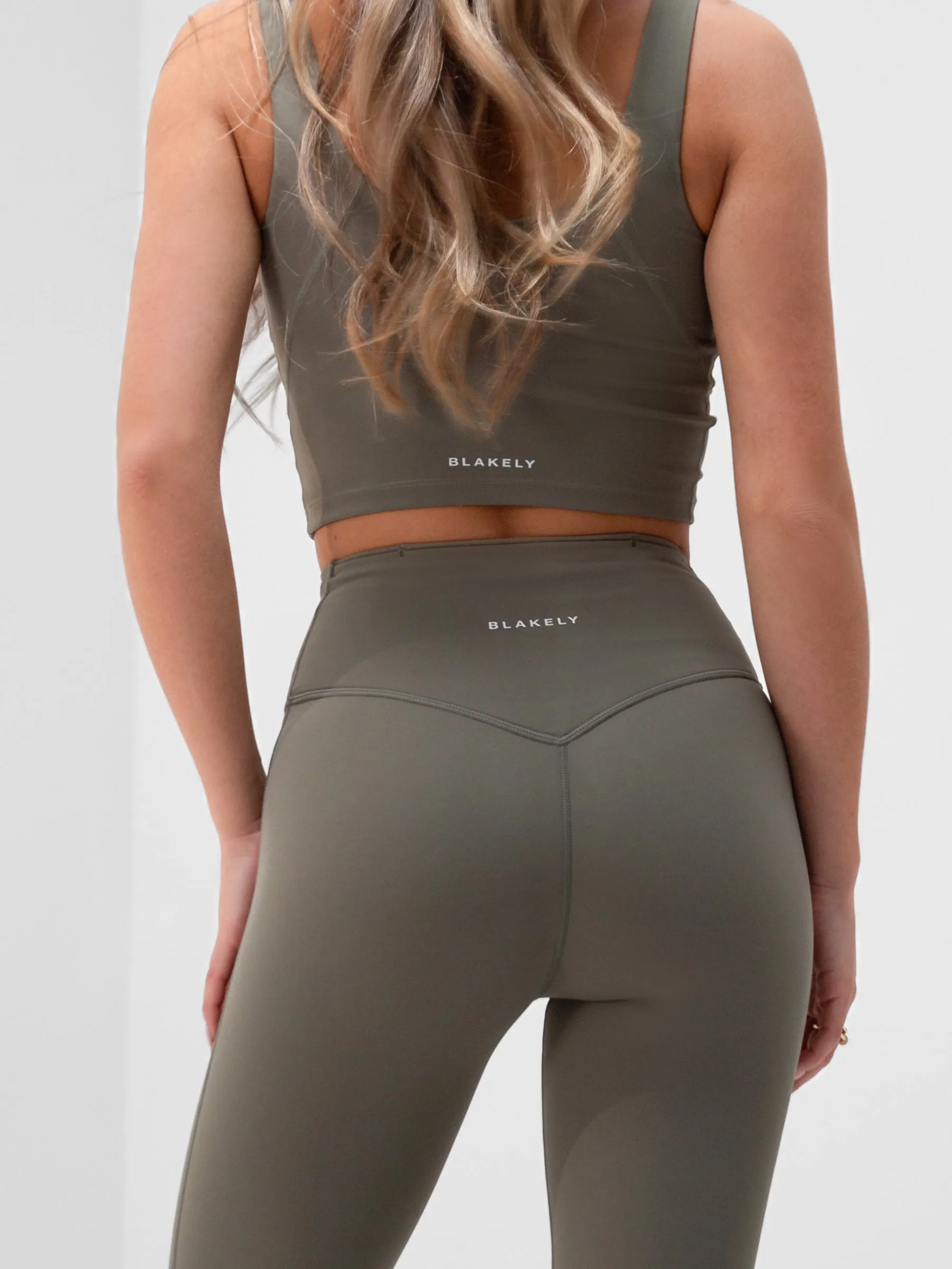 Lightweight Material Holiday Outfit Laser Cut Edges Apex Pro Compression Leggings - Safari Green