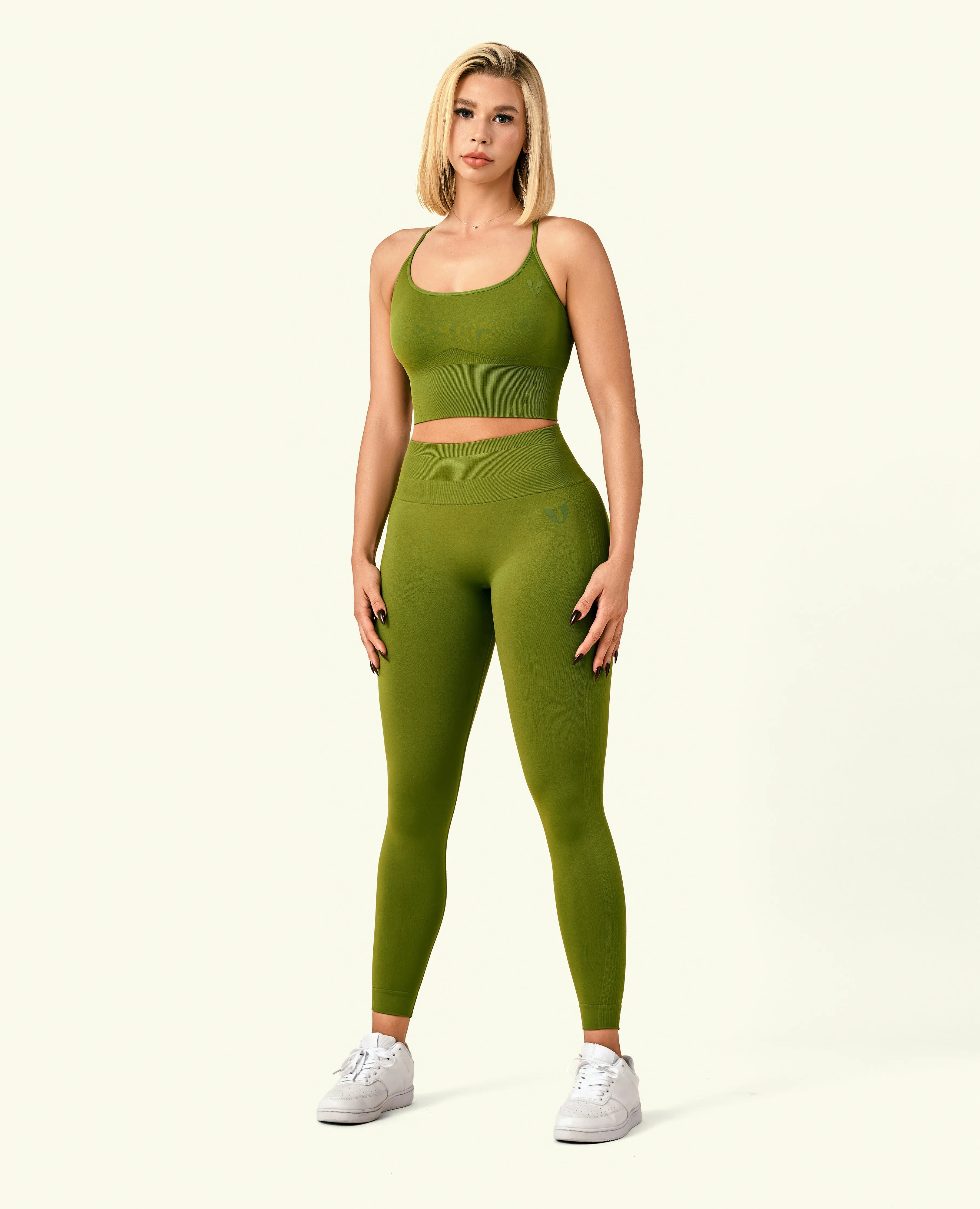 Energy Strait Strap Longline Top - Grass Green Lightweight Material