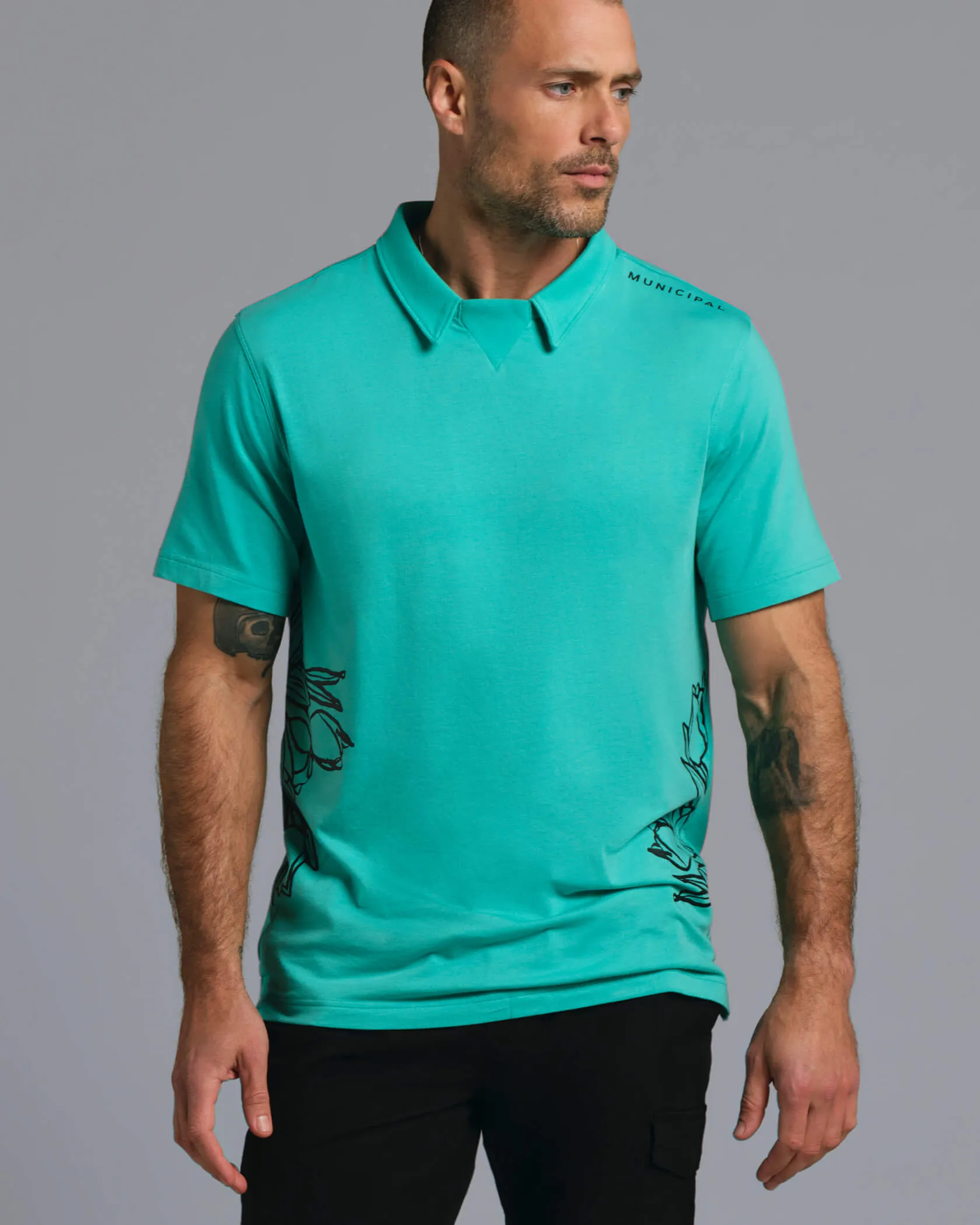 Heather Effect Weaving Polo T-Shirt 23