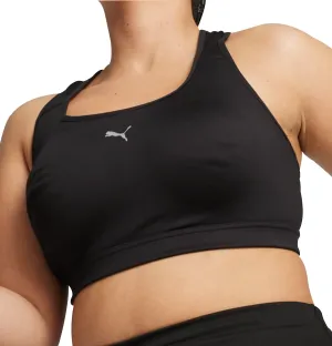 Puma 4KEEPS Womens Running Sports Bra - Black Tasseled edges