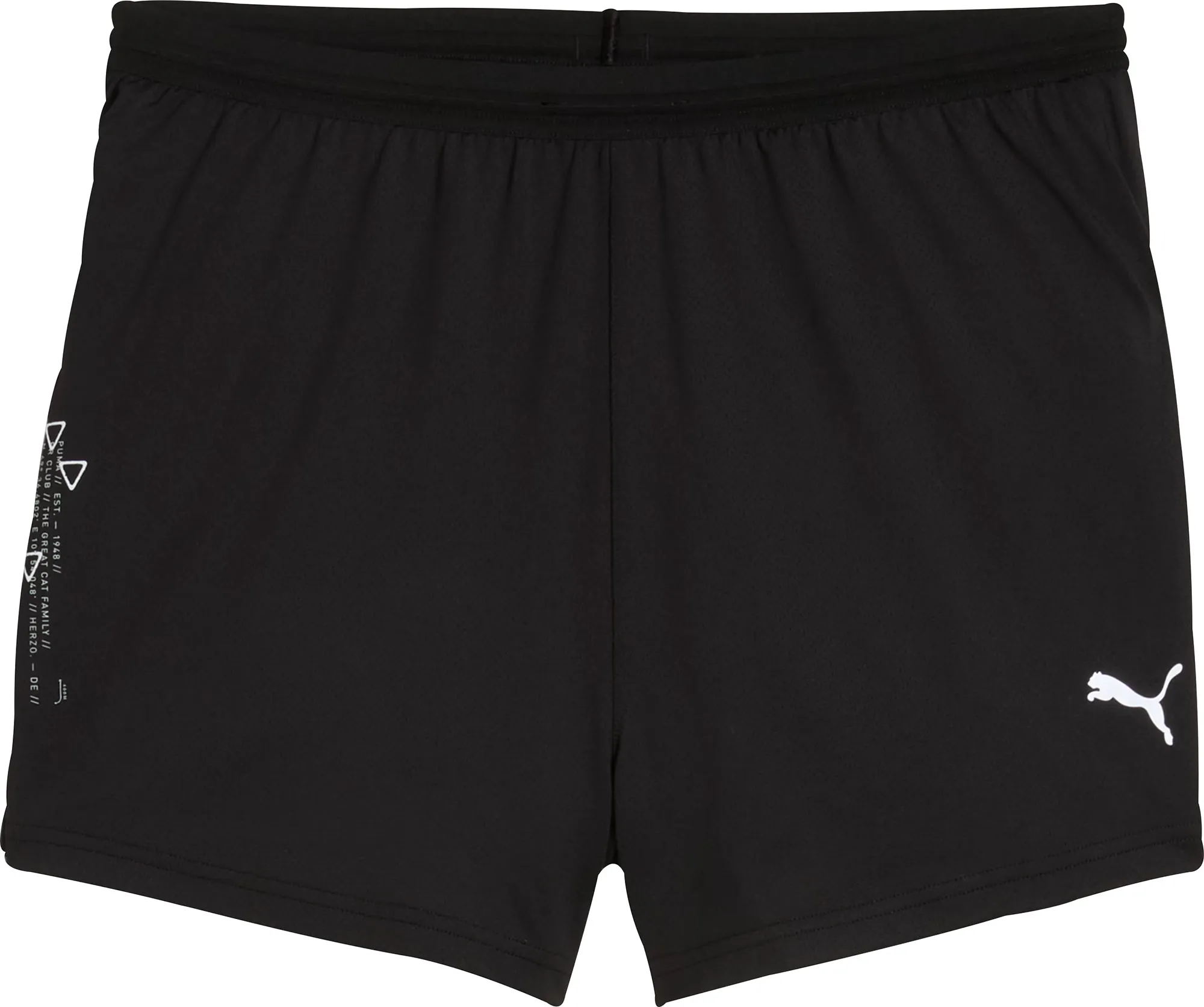 Sporty Edge embroidery work Puma Knit 3 Inch Mens Split Running Shorts - Black