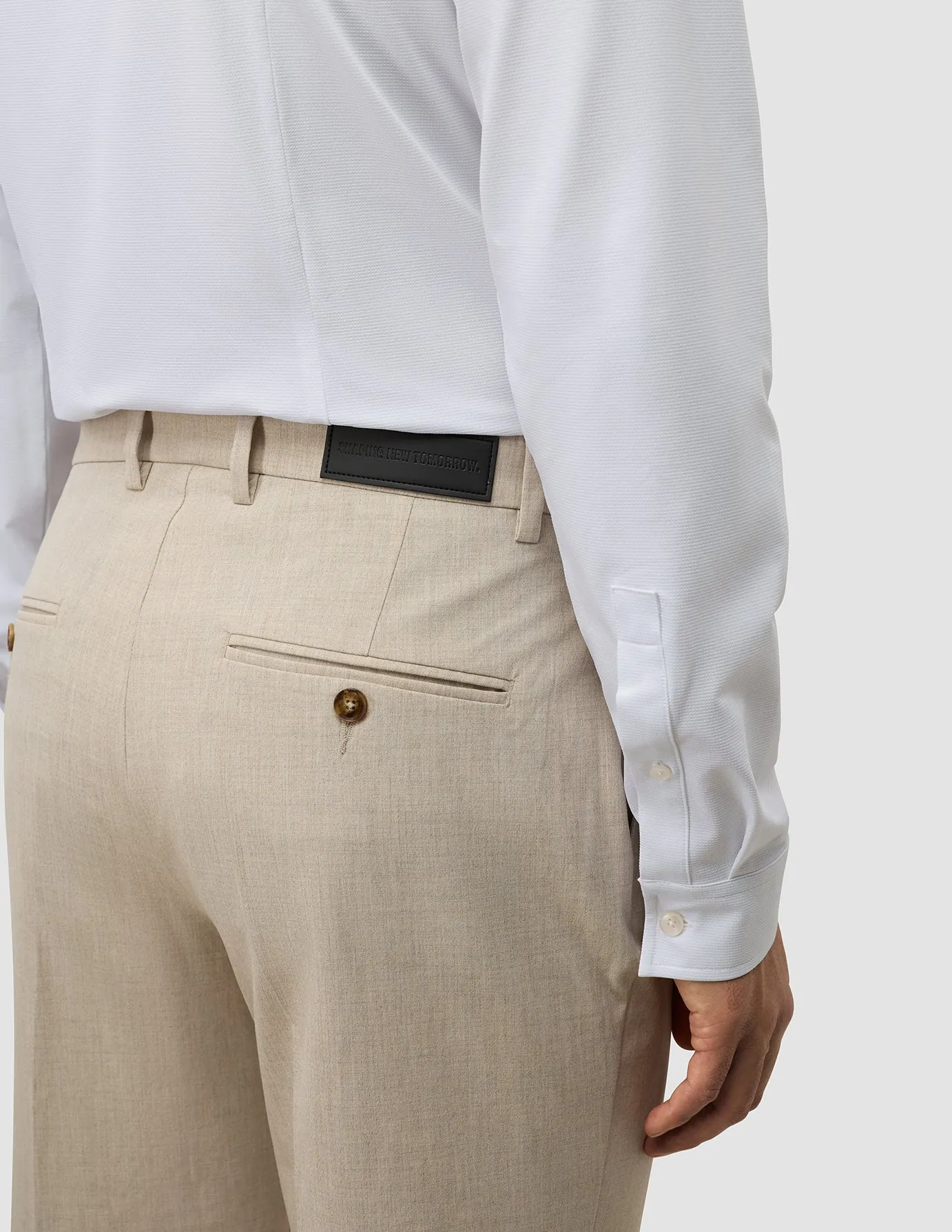 Tech Linen Suit Pants Relaxed Fit Sandshell Sporty Look