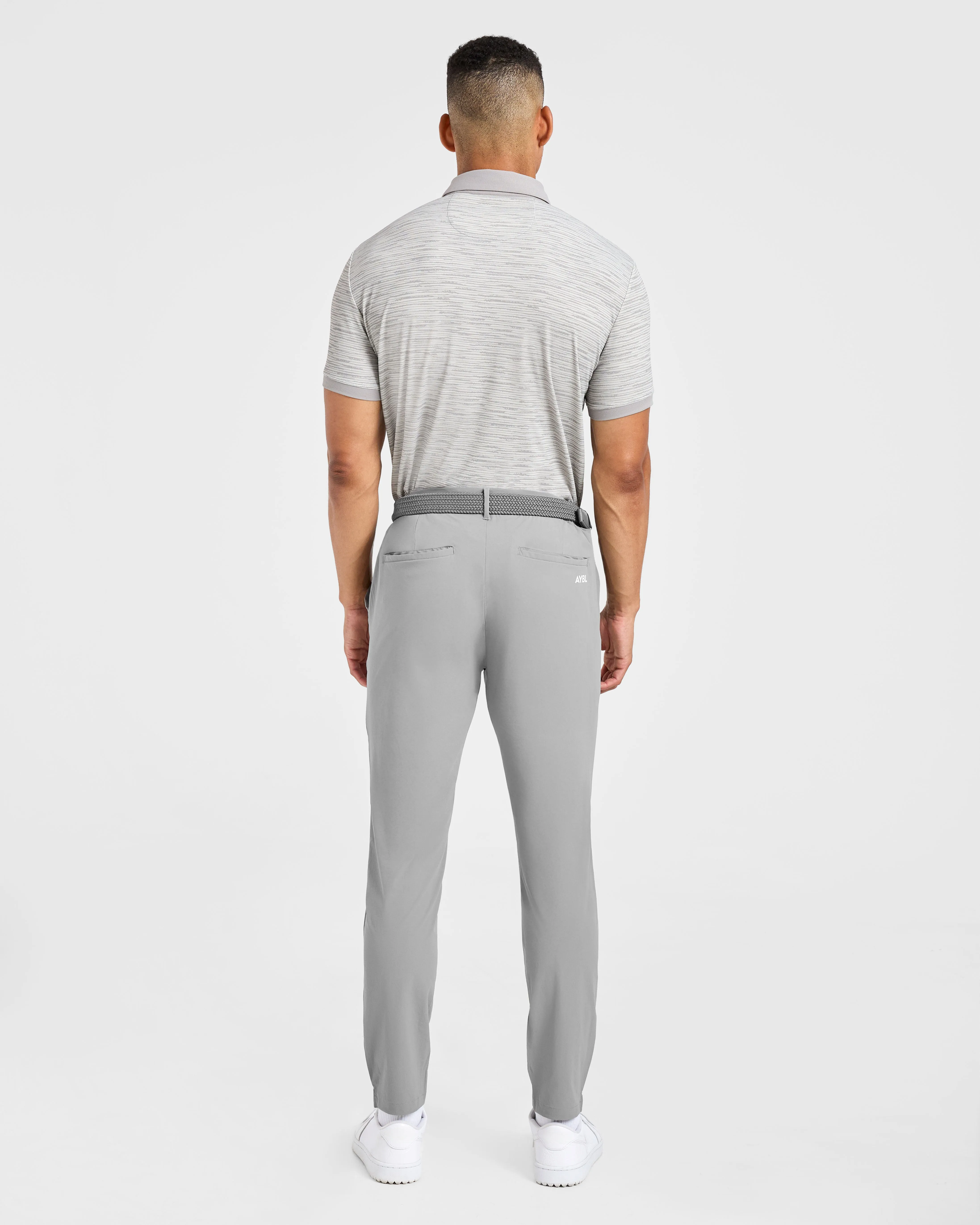 Precision Stripe Polo - Grey Solid Color Office To Dinner