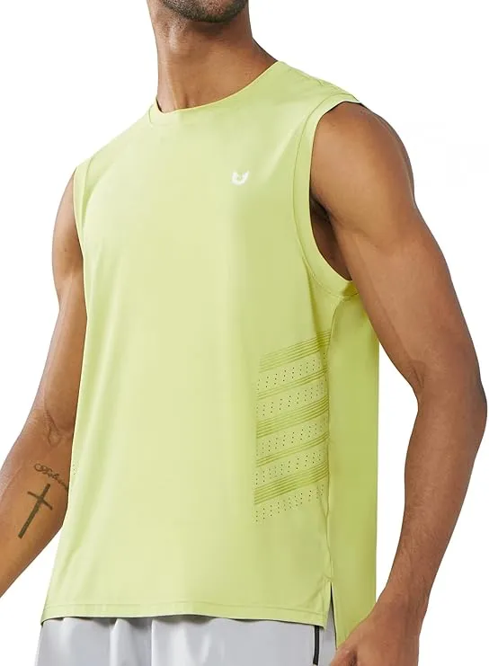 Men's Athletic Sleeveless Shirts Dry Fit Workout Tank Tops for Running dust resistant Moisture Activated Cooling