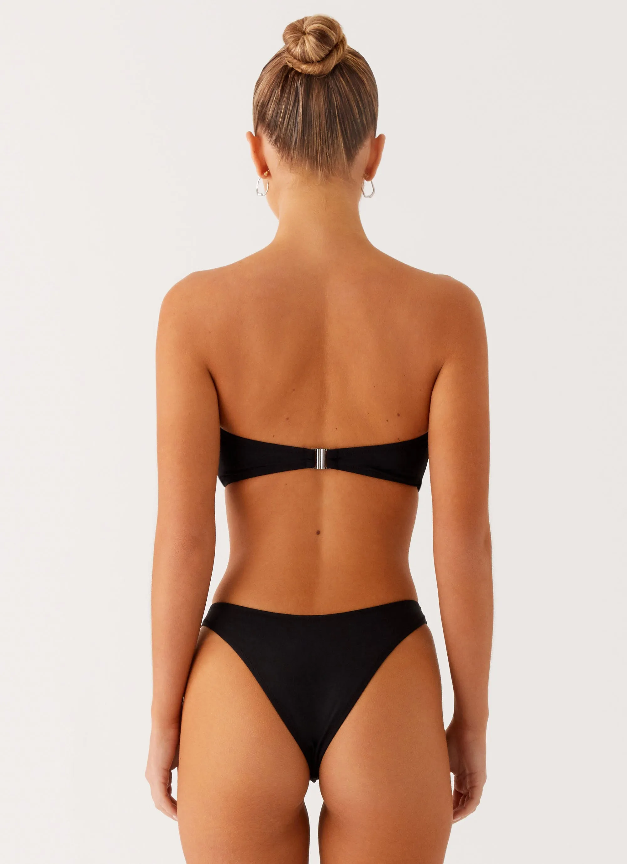 Anti Slip Banding Solid colors Cuba Strapless Bikini Top - Black