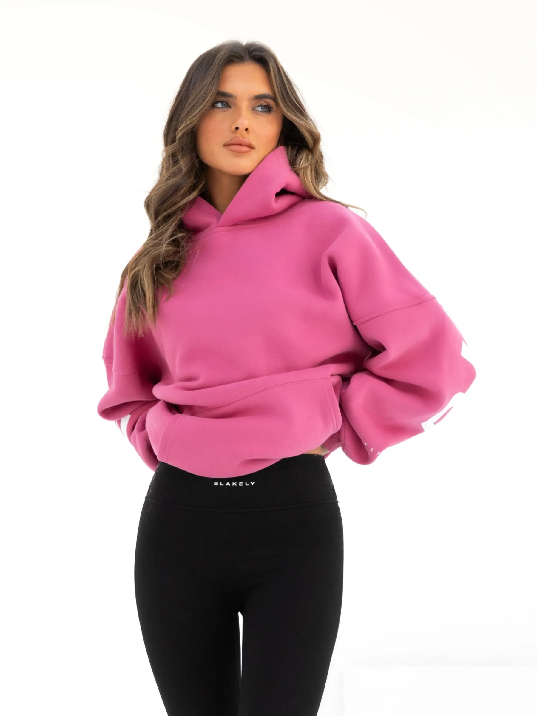 Cozy Inner Layer Tear Resistant Stitching Isabel Oversized Hoodie - Hot Pink