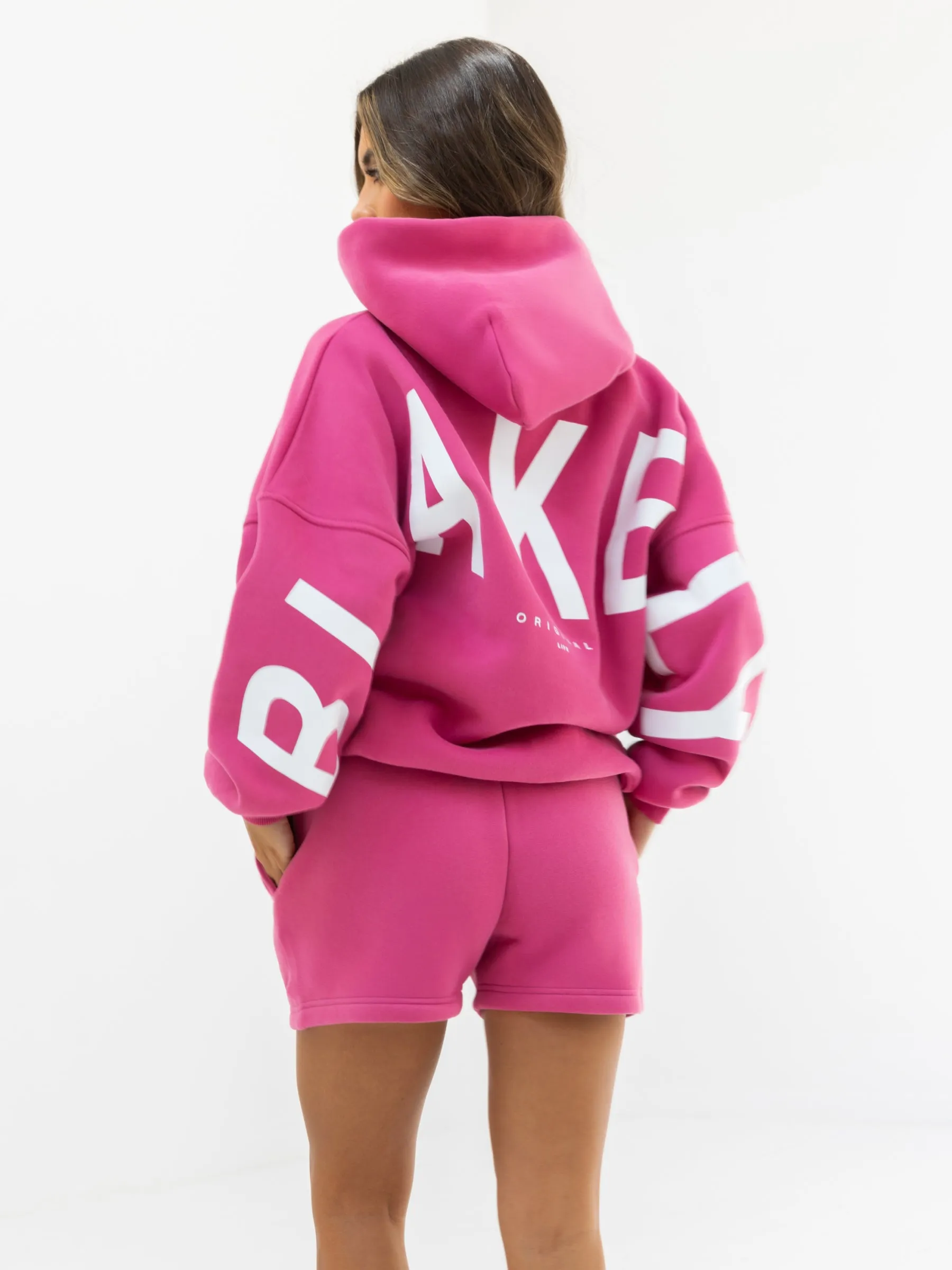 Isabel Oversized Hoodie - Hot Pink Reinforced Edges