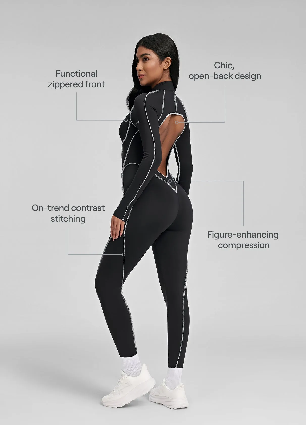 Contour Stitch Catsuit Trendy Wedding Shopping Athlete