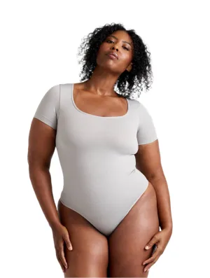 Square Neck Thong Bodysuit Basic Friends Urban Fancy